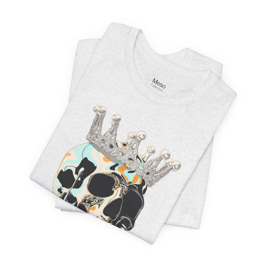 Skull Crown Graphic Tee — Dripping Art Skull T-Shirt