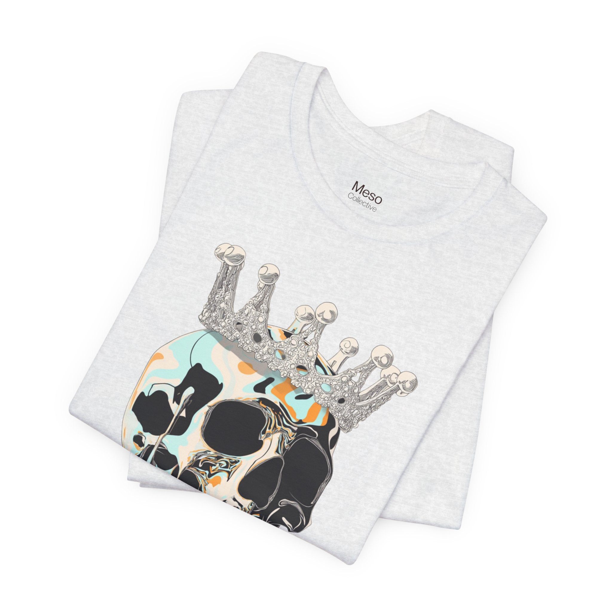Skull Crown Graphic Tee — Dripping Art Skull T-Shirt