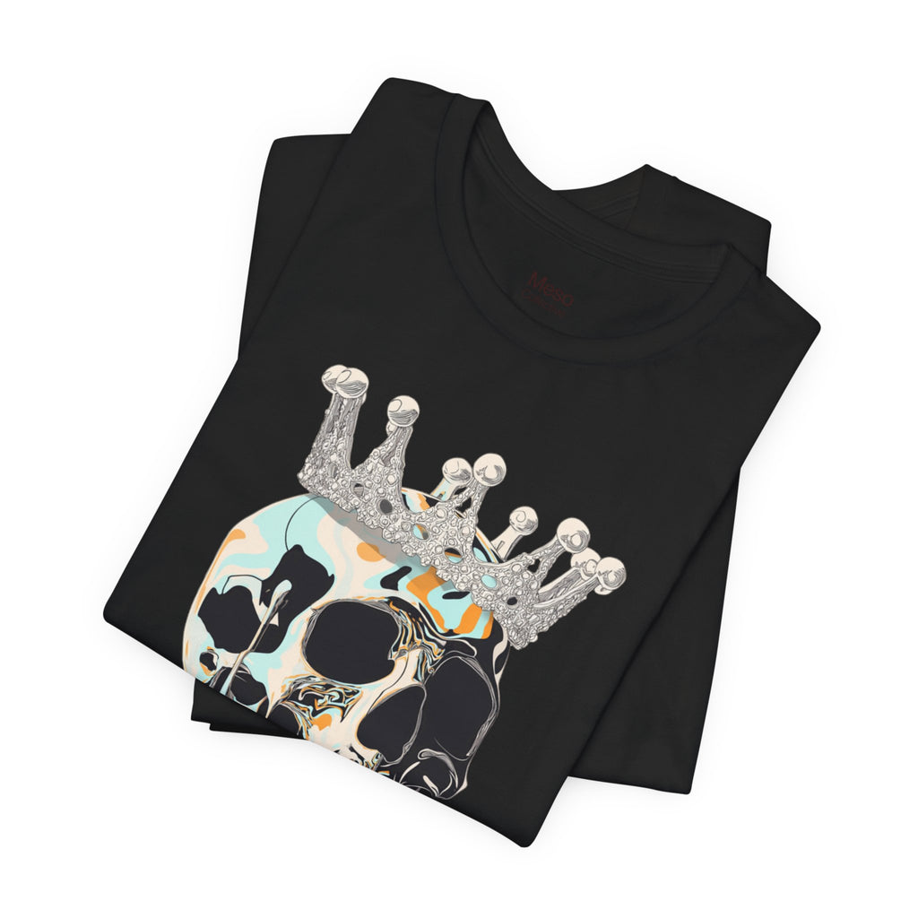 Skull Crown Graphic Tee — Dripping Art Skull T-Shirt