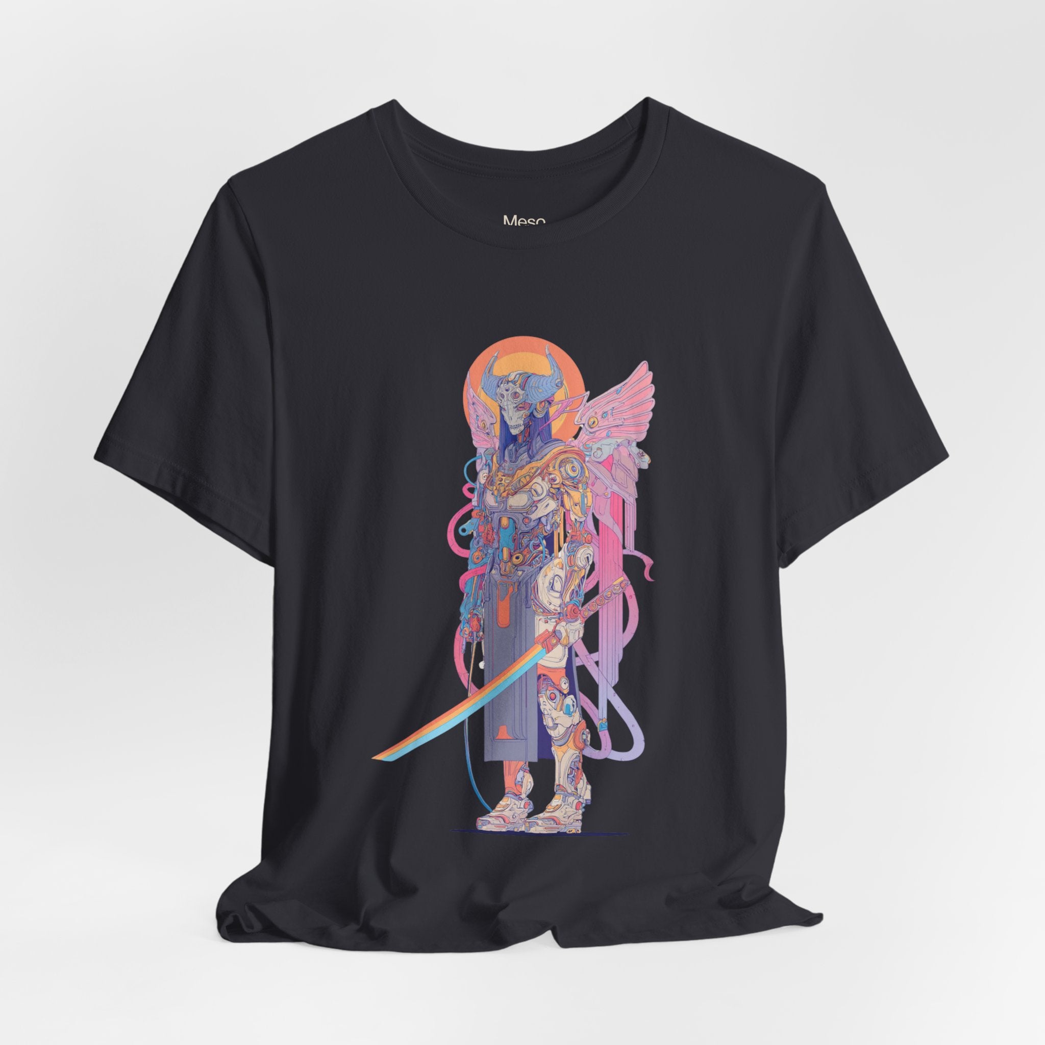 Celestial Warrior with Sword T-Shirt | Angelic Armor Illustration