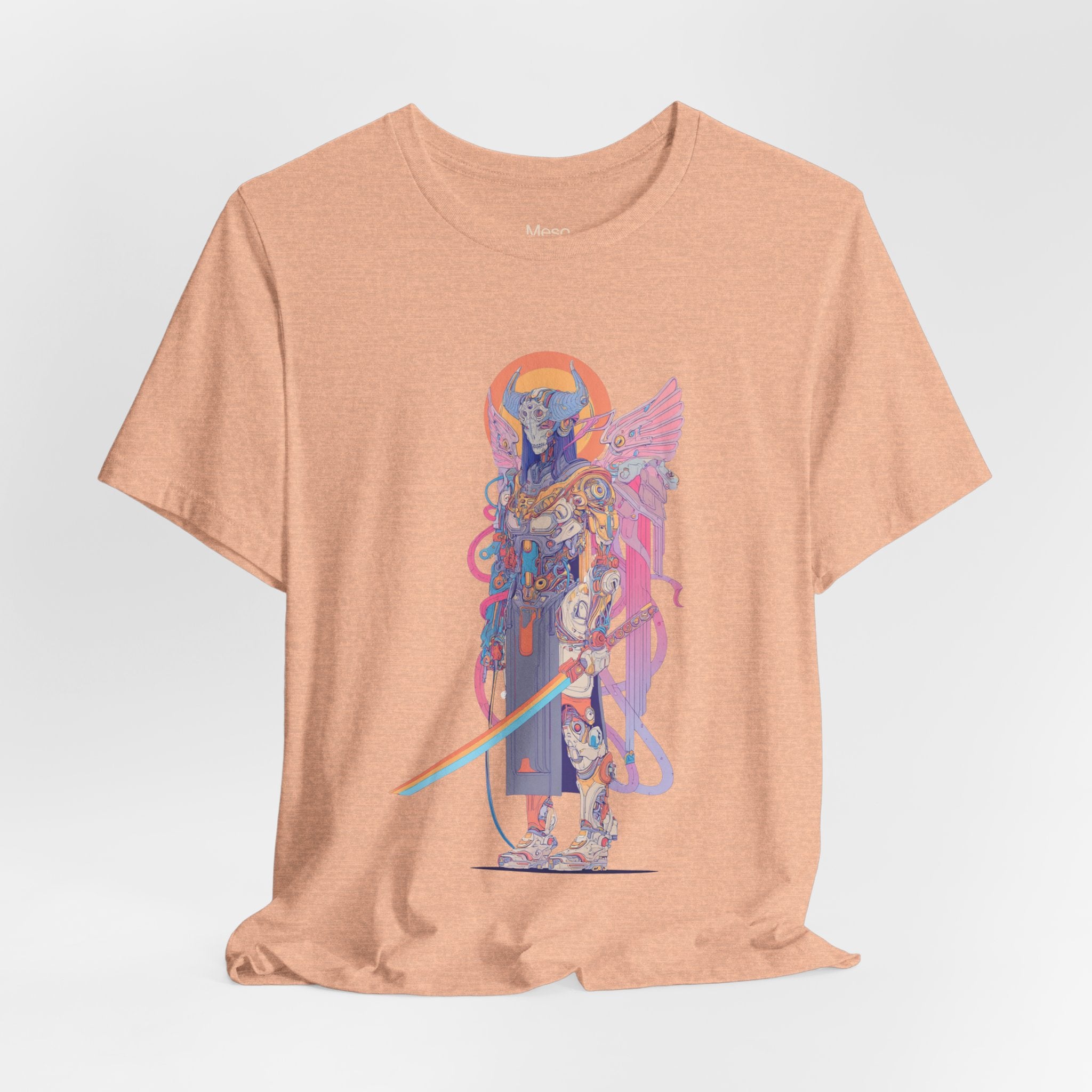 Celestial Warrior with Sword T-Shirt | Angelic Armor Illustration