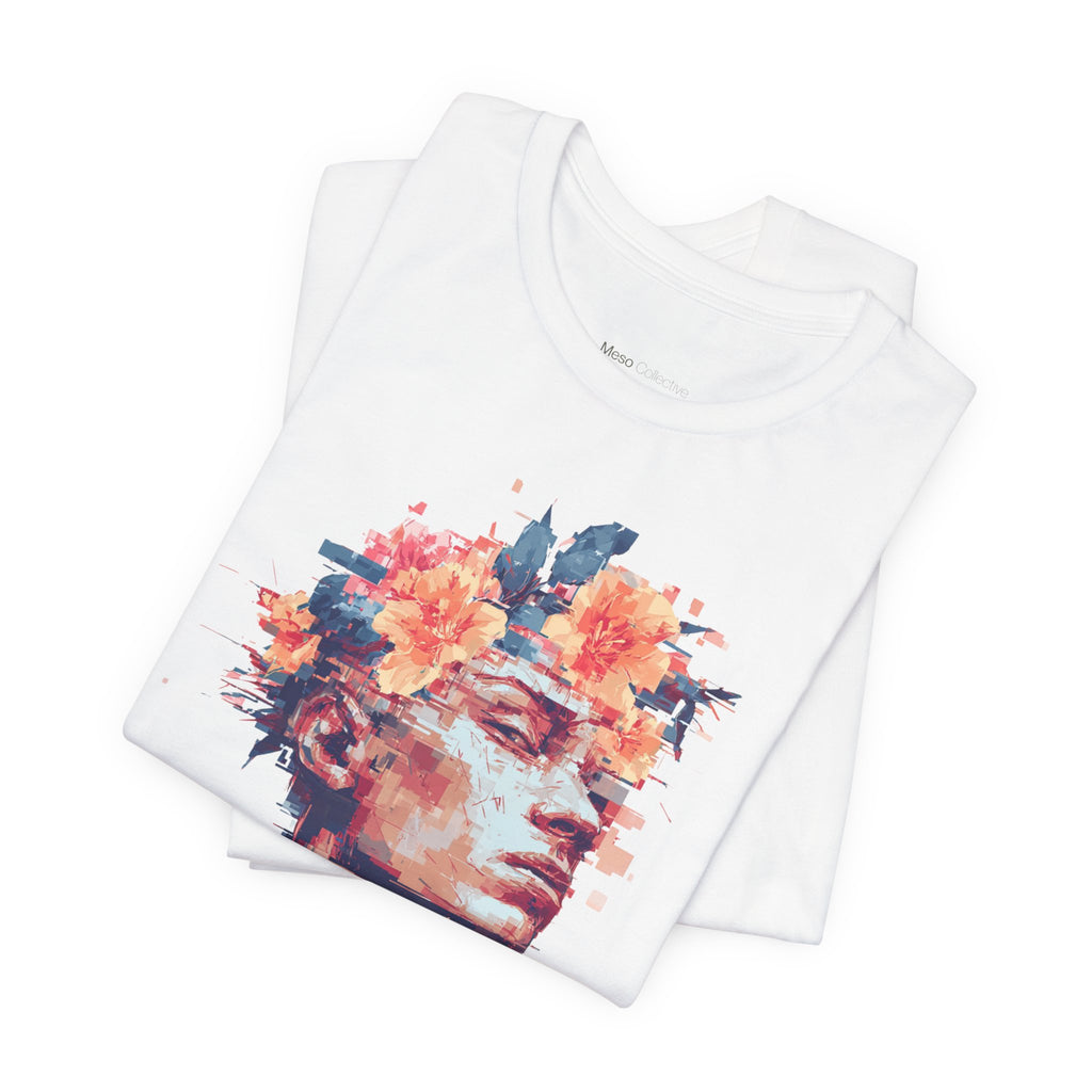 Floral Bust Portrait IDGAF T-Shirt | Artistic Statue Head Tee