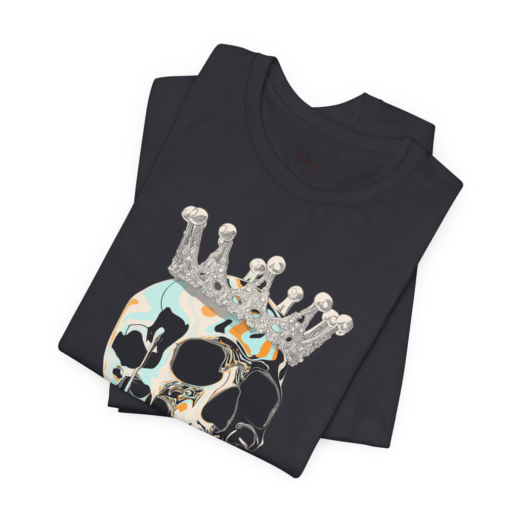 Skull Crown Graphic Tee — Dripping Art Skull T-Shirt