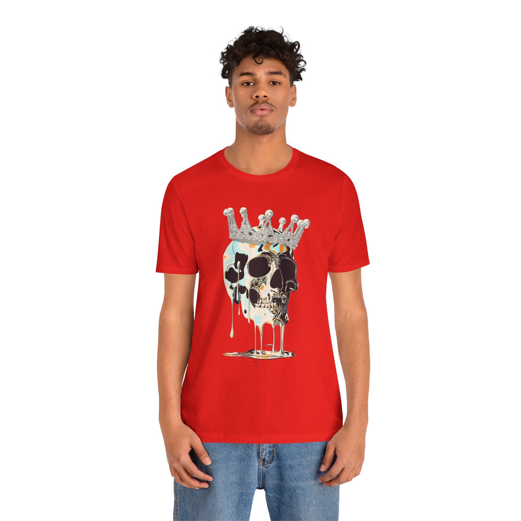 Skull Crown Graphic Tee — Dripping Art Skull T-Shirt