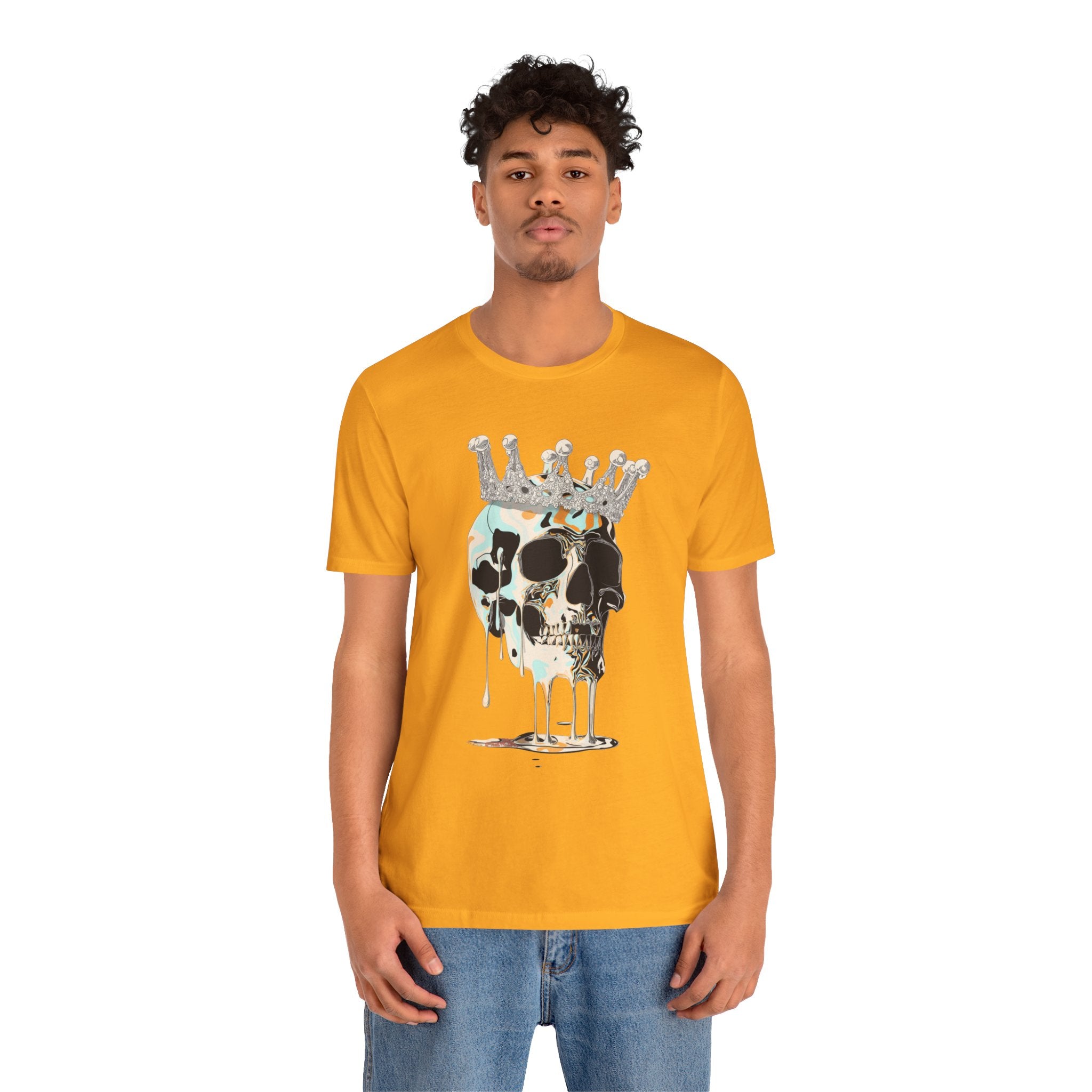 Skull Crown Graphic Tee — Dripping Art Skull T-Shirt