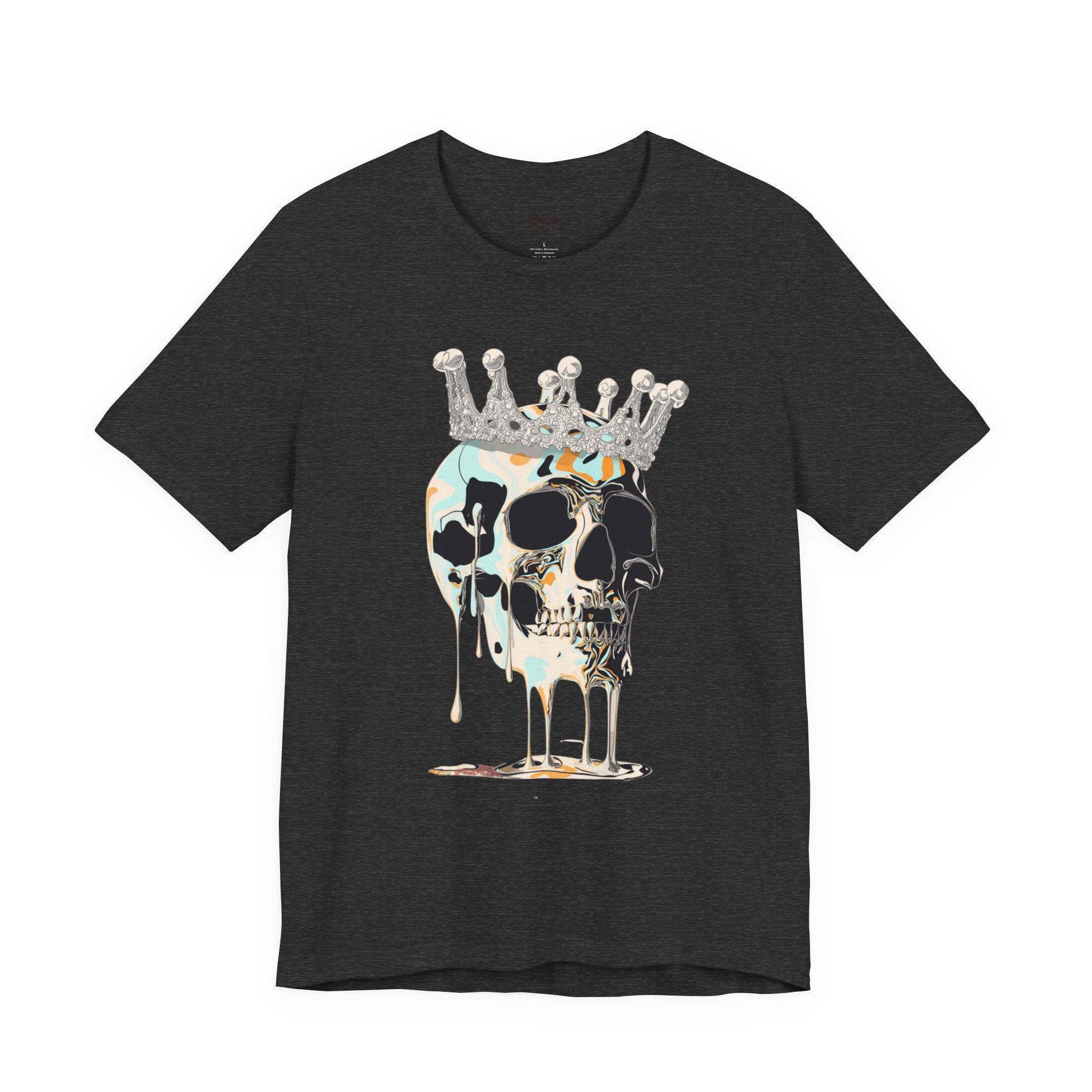 Skull Crown Graphic Tee — Dripping Art Skull T-Shirt