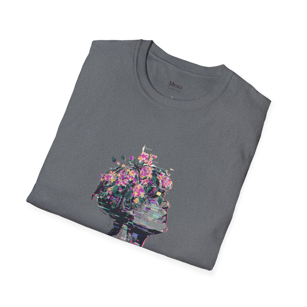 Hope floral bust graphic T-Shirt | silhouette art, glitch collage