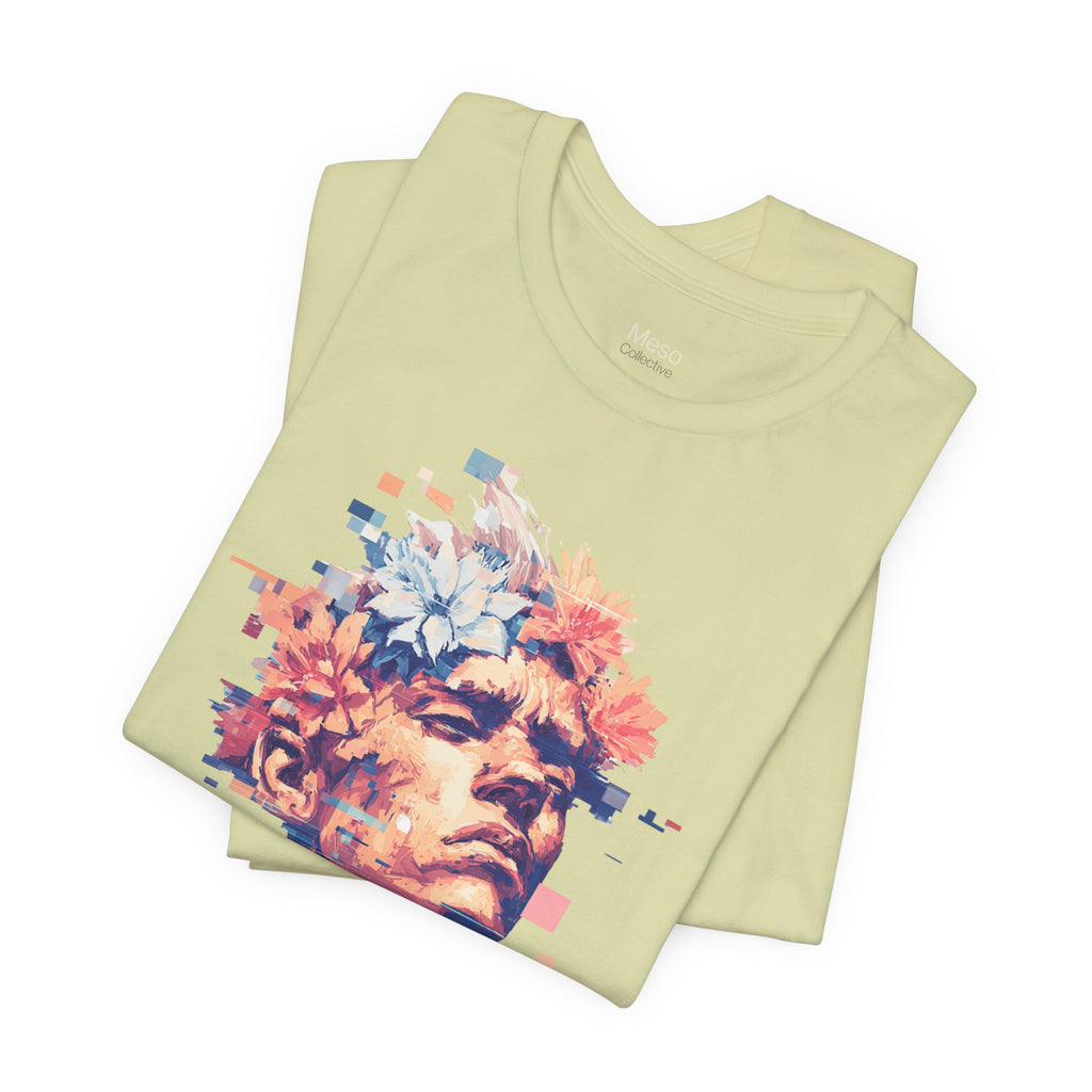 IDGAF Statue Bust Graphic Tee | Glitched Classical Sculpture T-Shirt