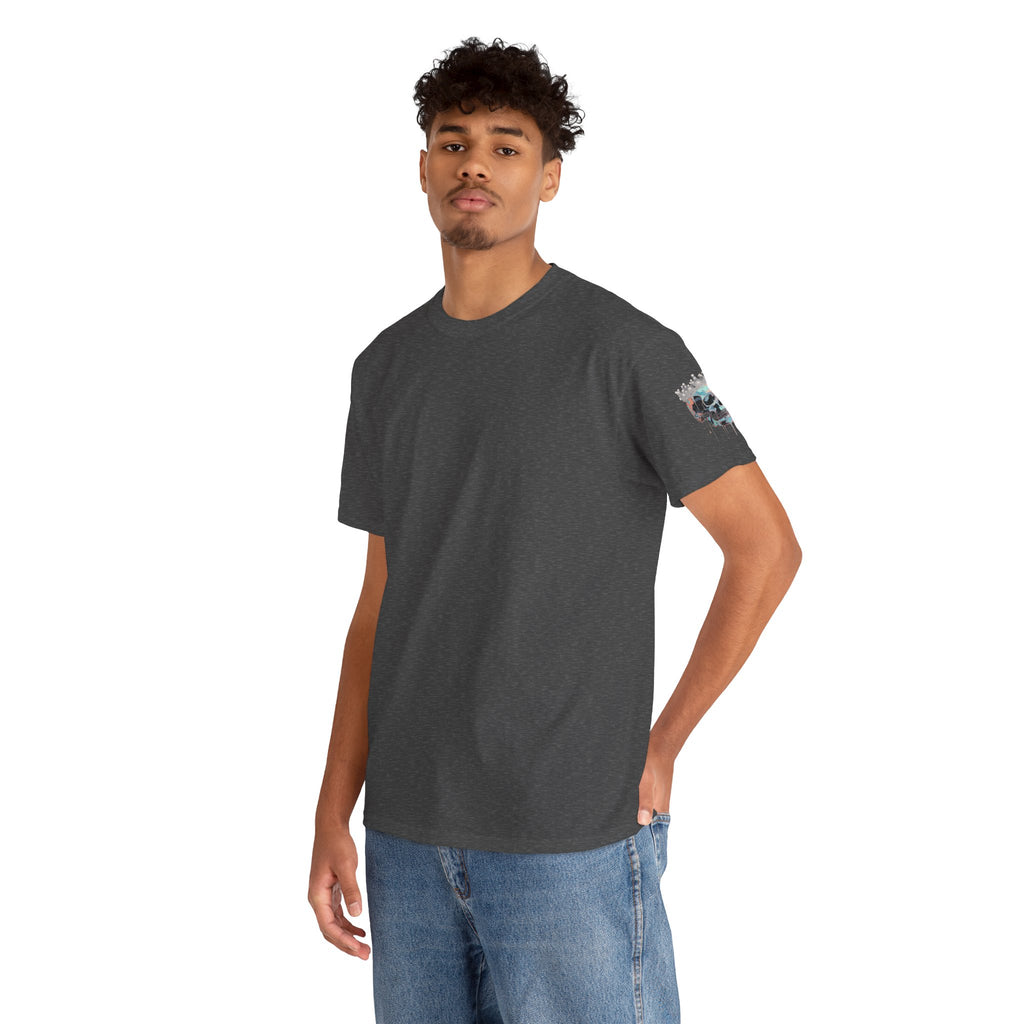 T-Shirt — Minimal 'Meso Collective' Back Print Tee with Subtle Sleeve Graphic