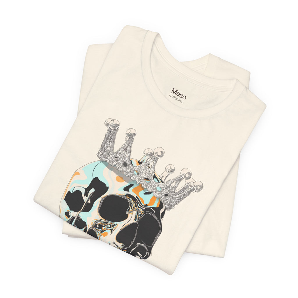 Skull Crown Graphic Tee — Dripping Art Skull T-Shirt