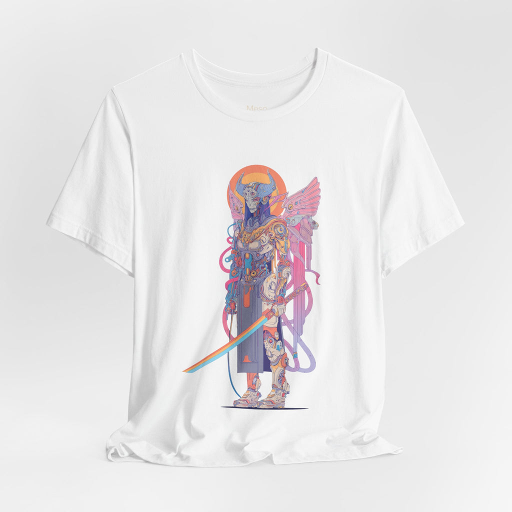 Celestial Warrior with Sword T-Shirt | Angelic Armor Illustration