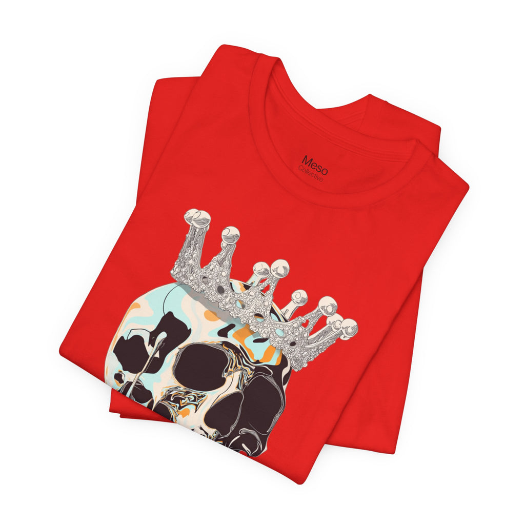 Skull Crown Graphic Tee — Dripping Art Skull T-Shirt