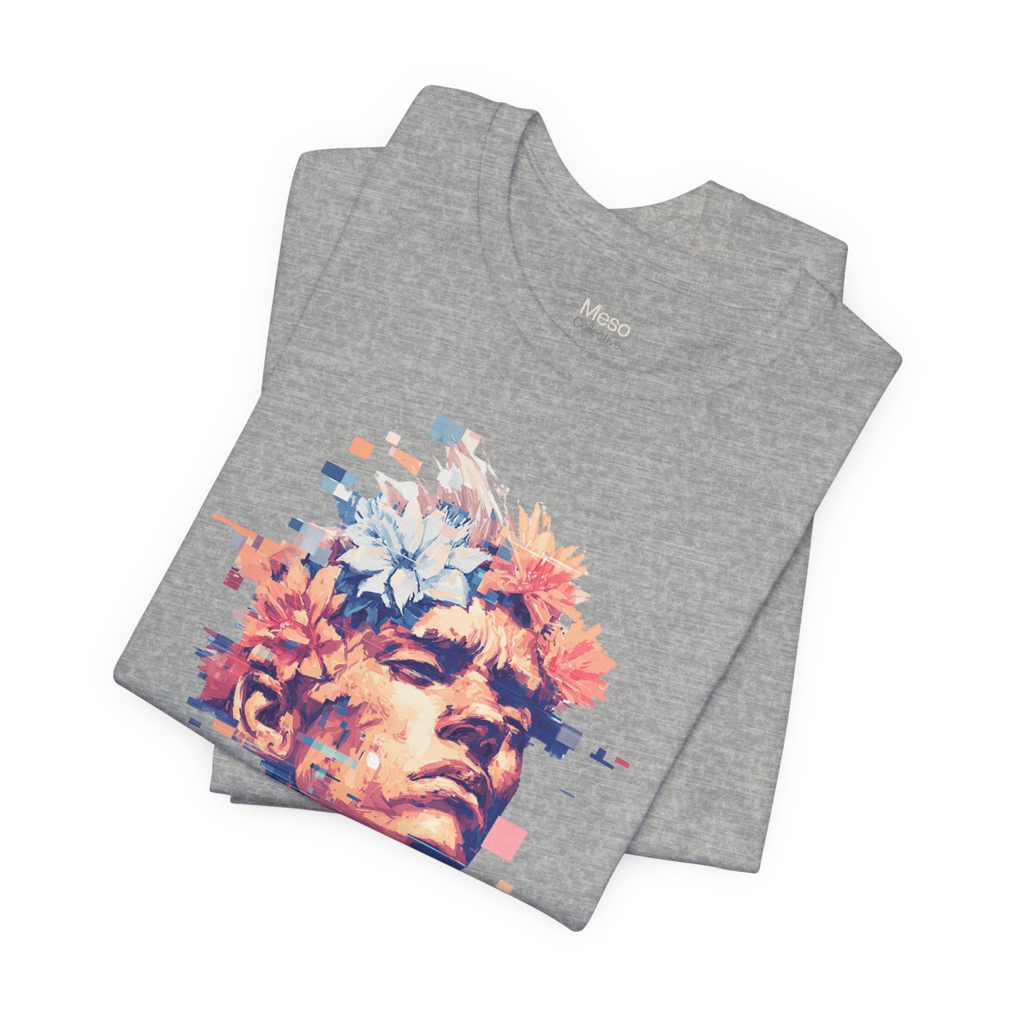 IDGAF Statue Bust Graphic Tee | Glitched Classical Sculpture T-Shirt