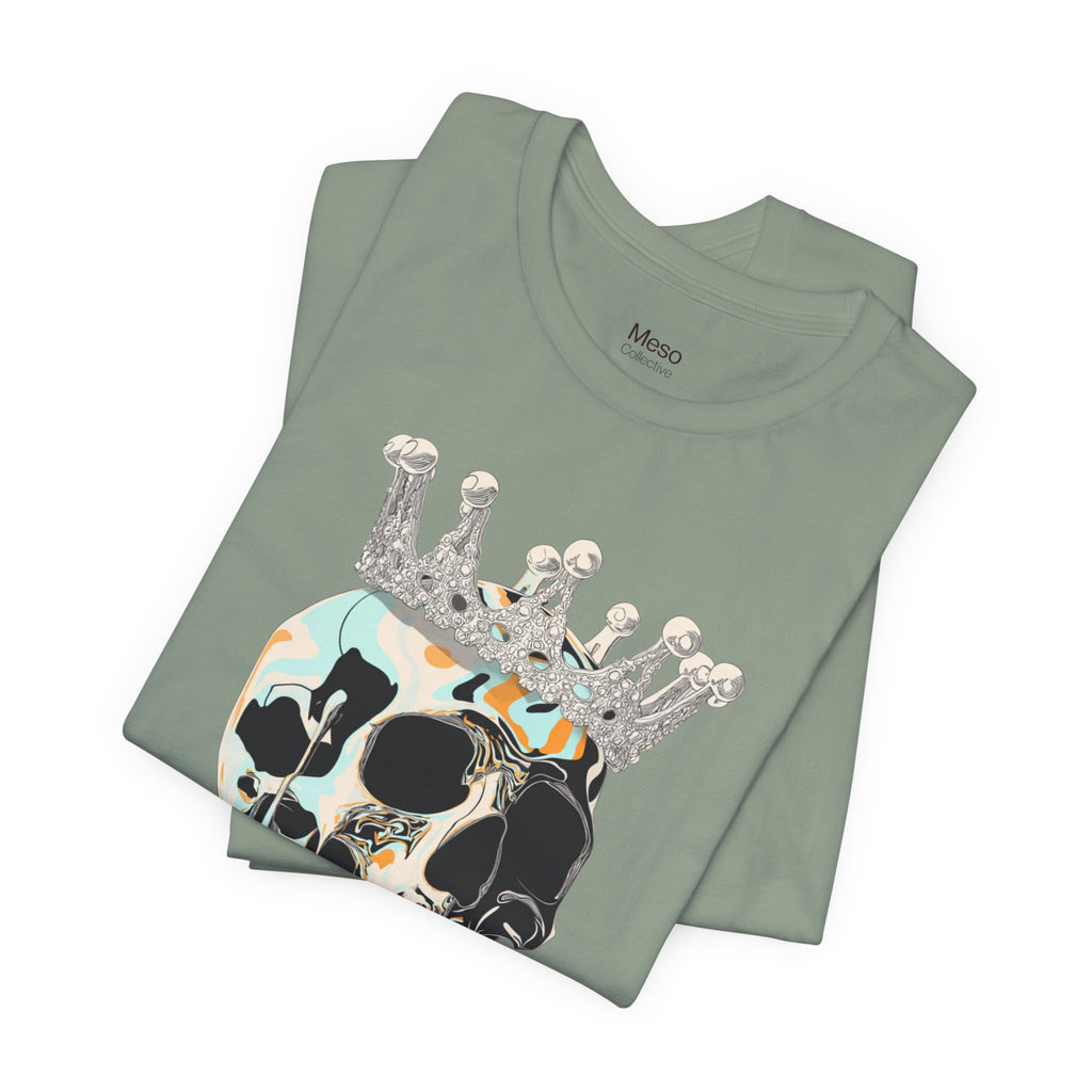 Skull Crown Graphic Tee — Dripping Art Skull T-Shirt