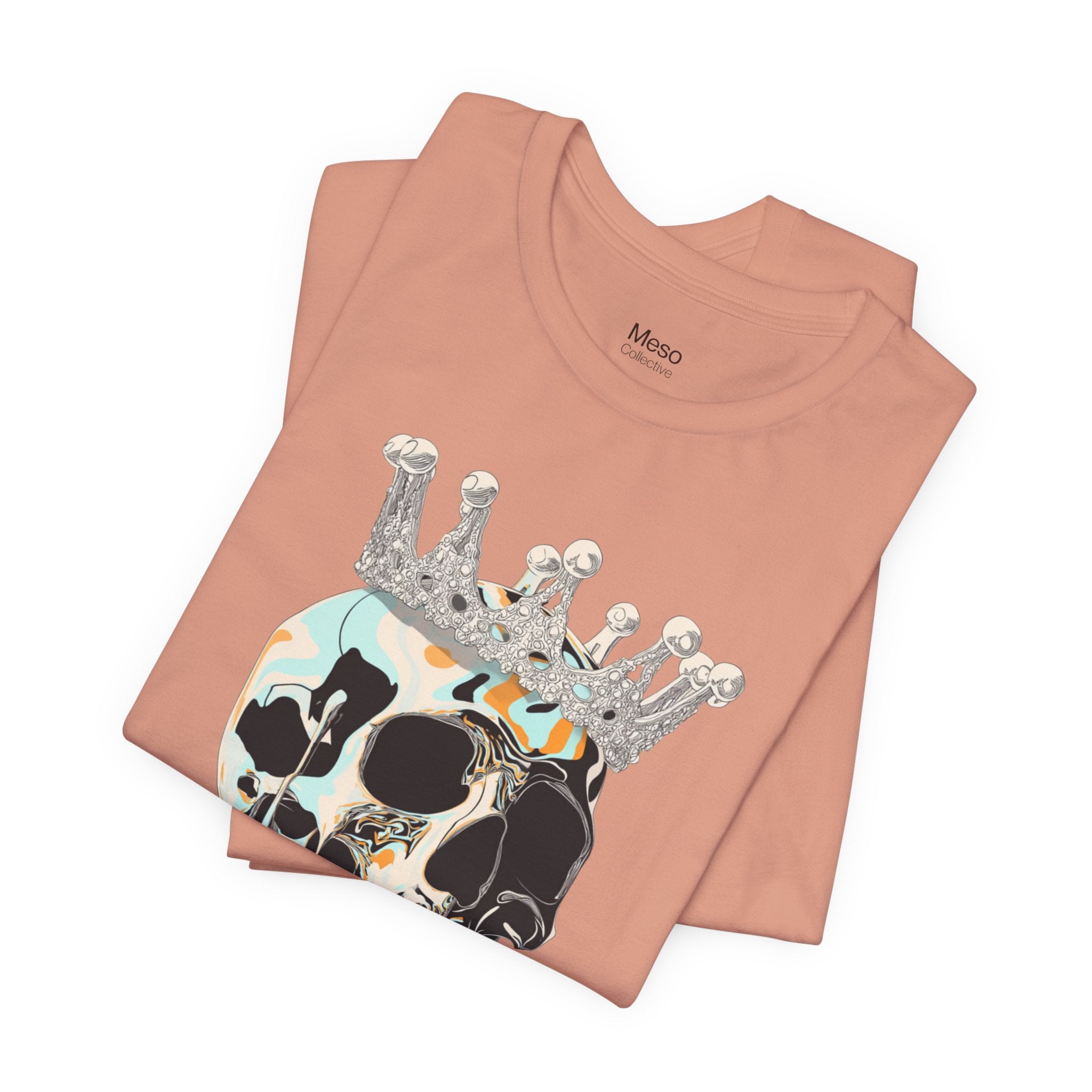 Skull Crown Graphic Tee — Dripping Art Skull T-Shirt