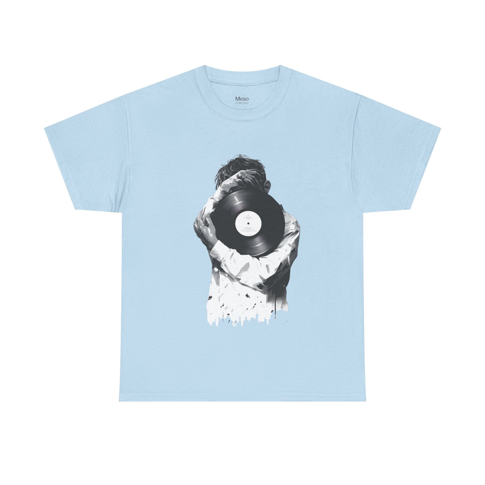 Vinyl Record Face Tee | Music DJ Graphic Shirt, Black White Retro Design