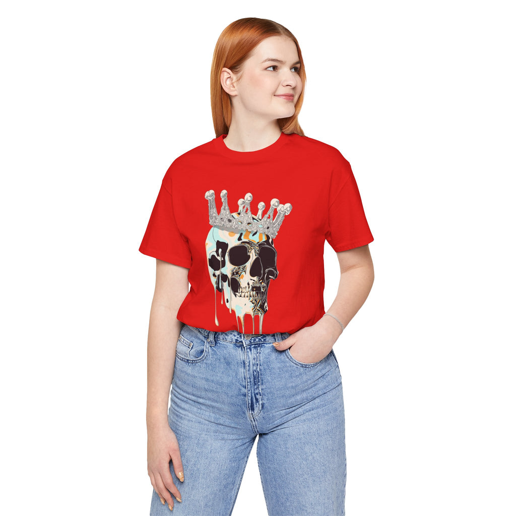 Skull Crown Graphic Tee — Dripping Art Skull T-Shirt