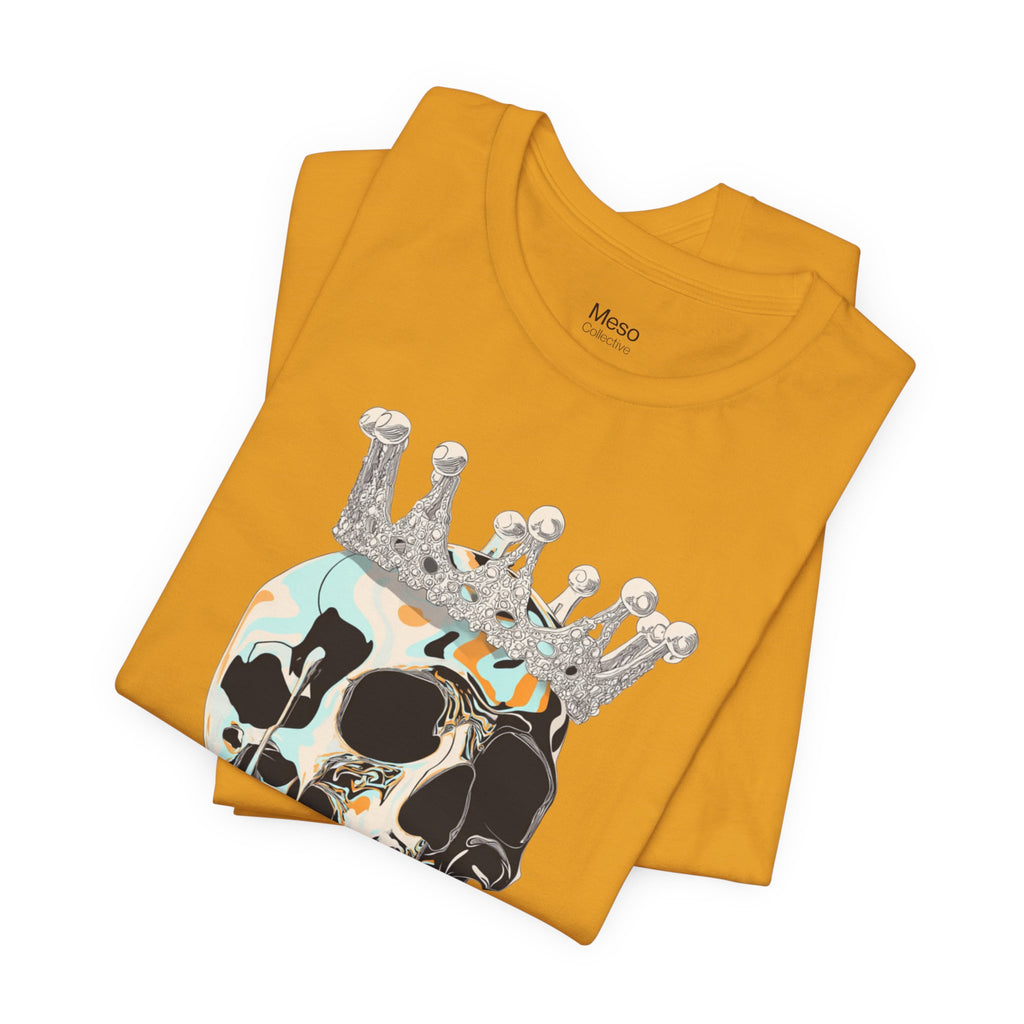 Skull Crown Graphic Tee — Dripping Art Skull T-Shirt