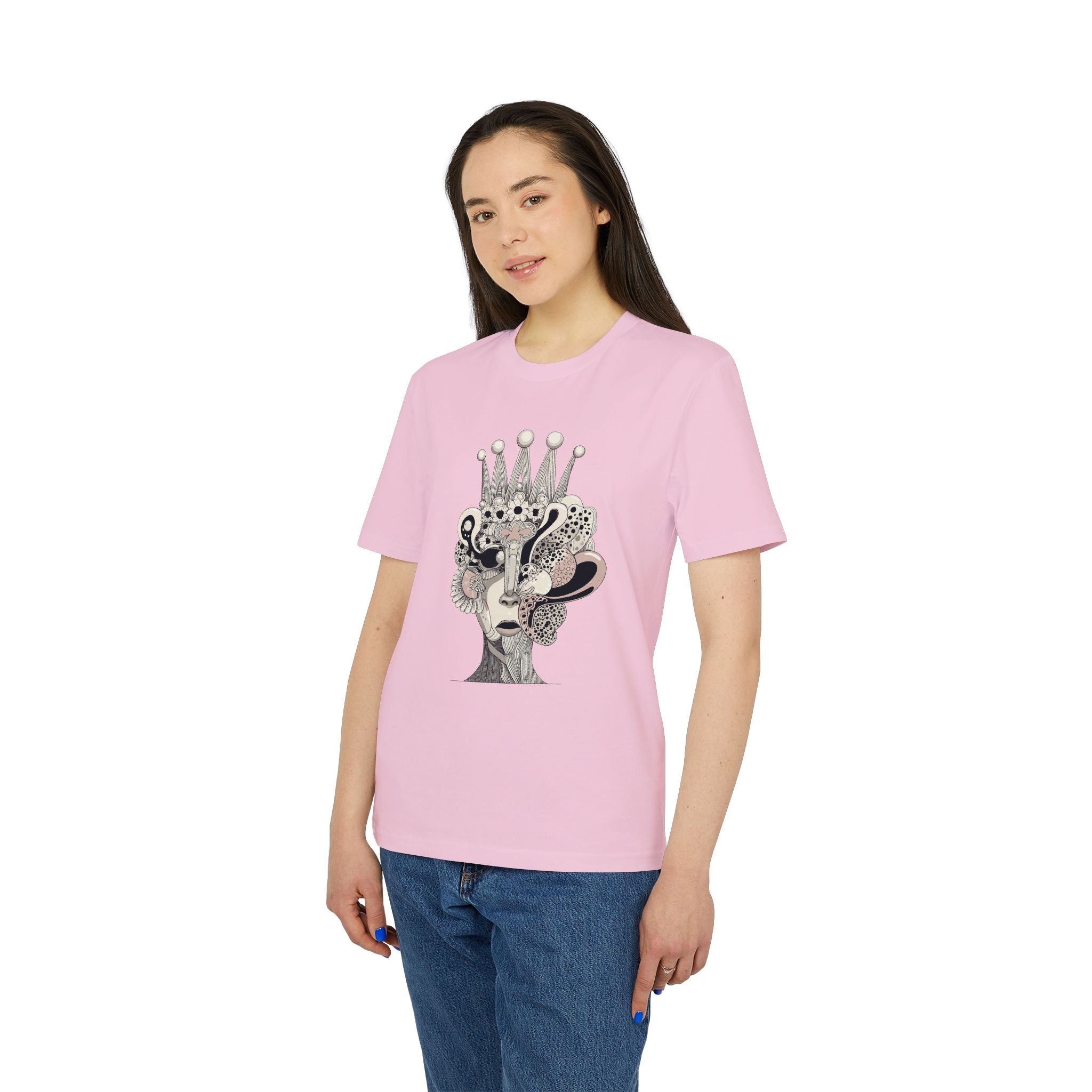 Limited Edition: Artistic Crowned Portrait T-Shirt — Surreal Feminine Collage Tee