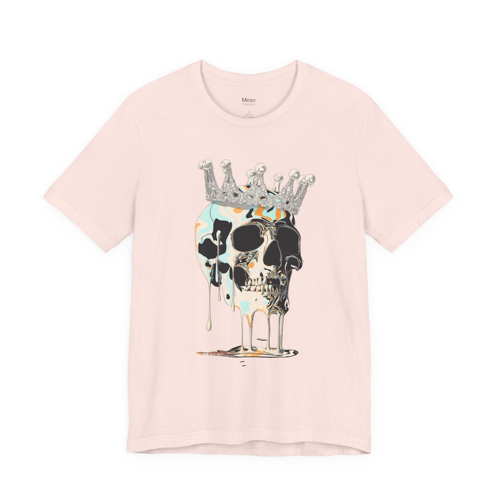 Skull Crown Graphic Tee — Dripping Art Skull T-Shirt