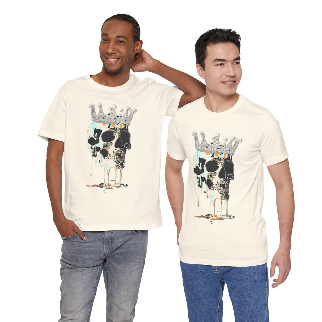 Skull Crown Graphic Tee — Dripping Art Skull T-Shirt