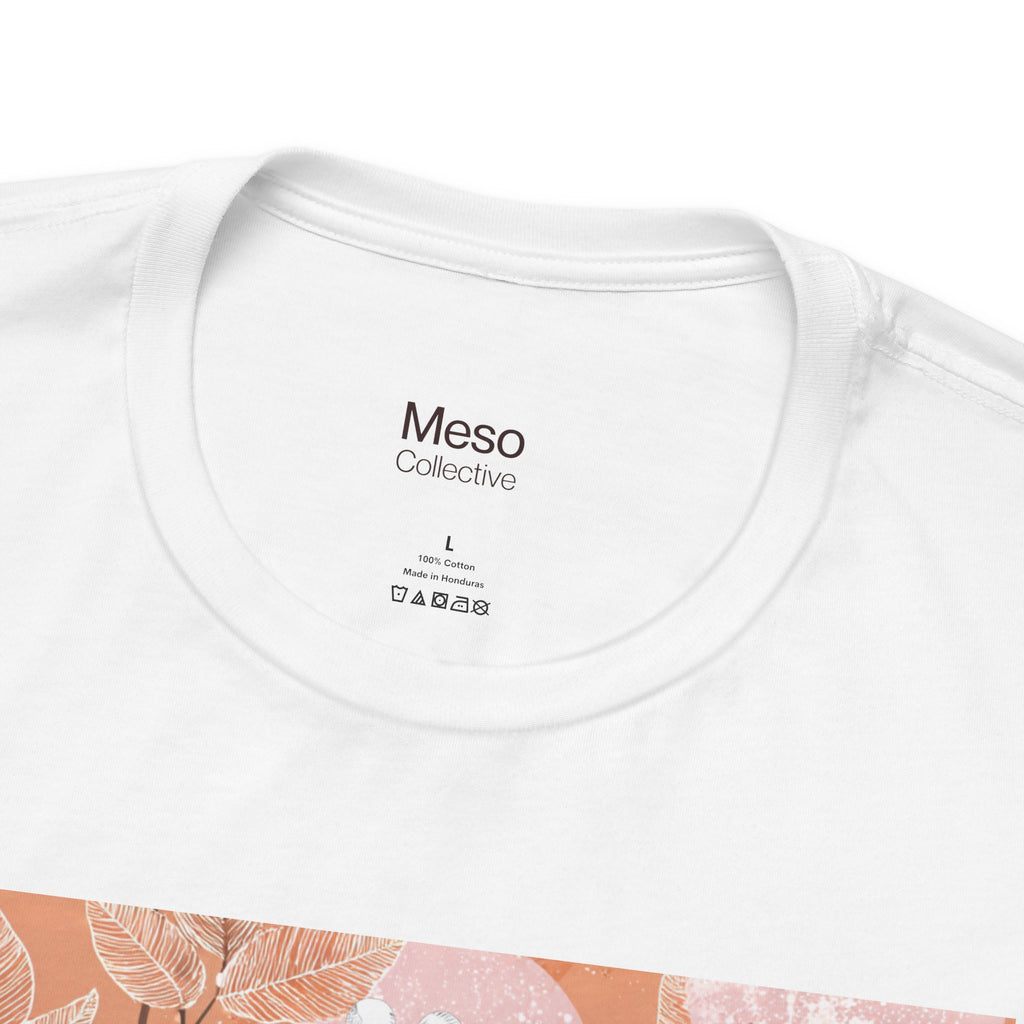 Artistic Coral Portrait Tee — Abstract Floral Woman Graphic T-Shirt