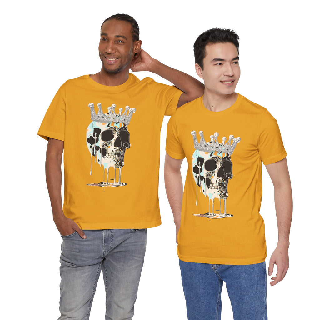 Skull Crown Graphic Tee — Dripping Art Skull T-Shirt