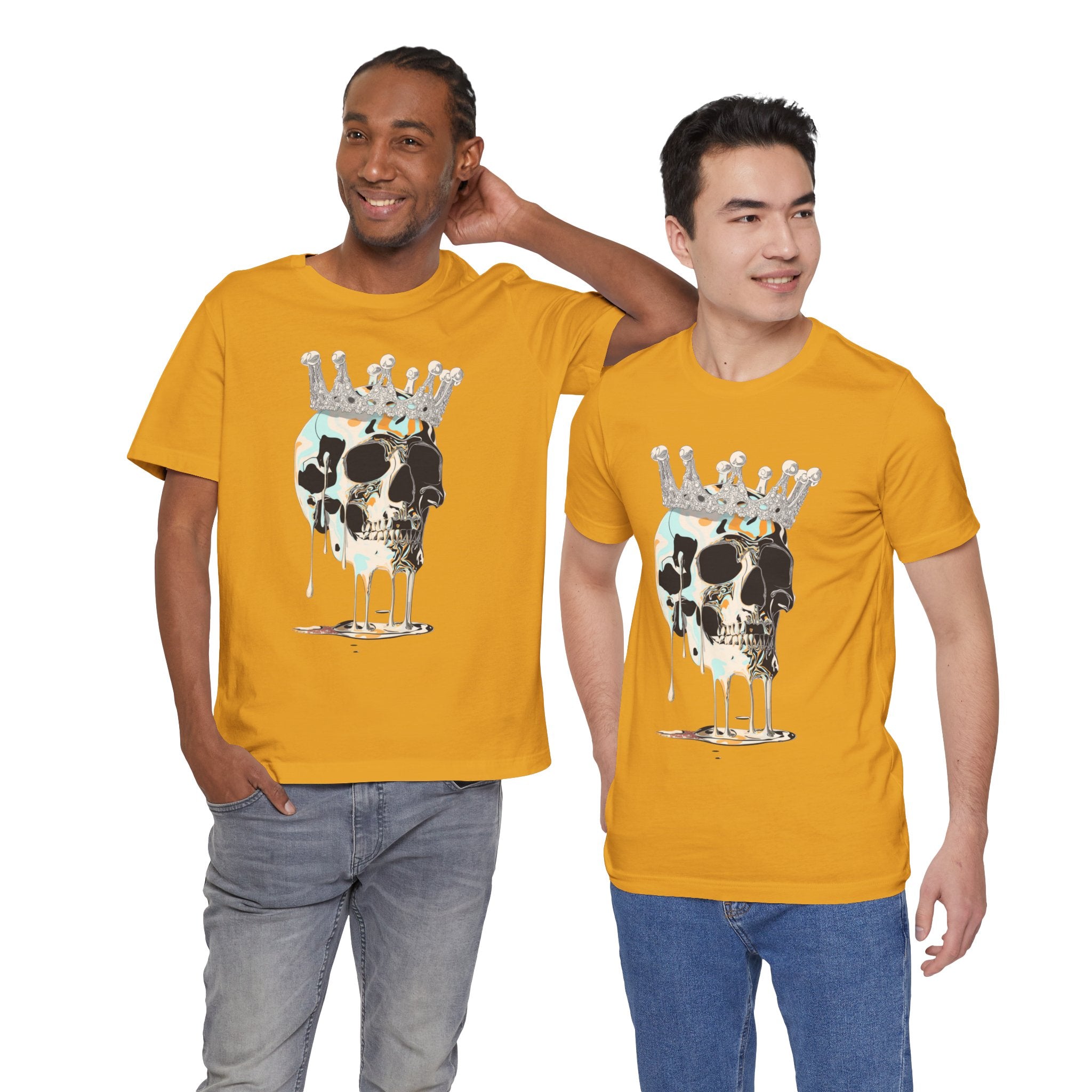 Skull Crown Graphic Tee — Dripping Art Skull T-Shirt
