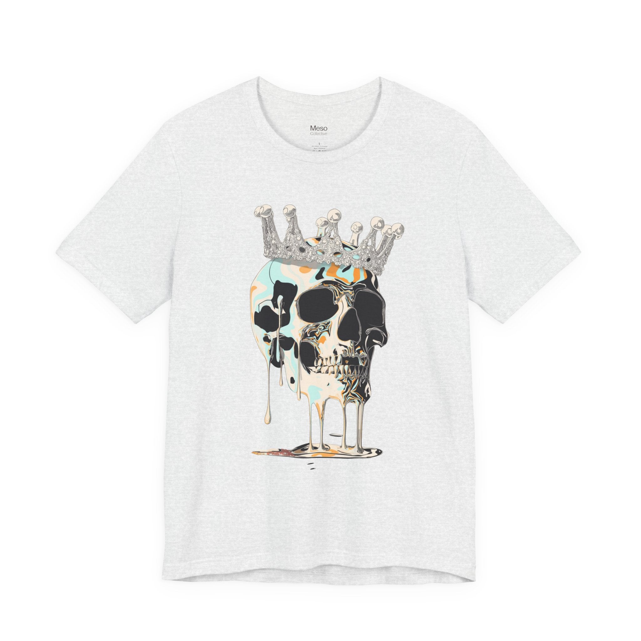 Skull Crown Graphic Tee — Dripping Art Skull T-Shirt
