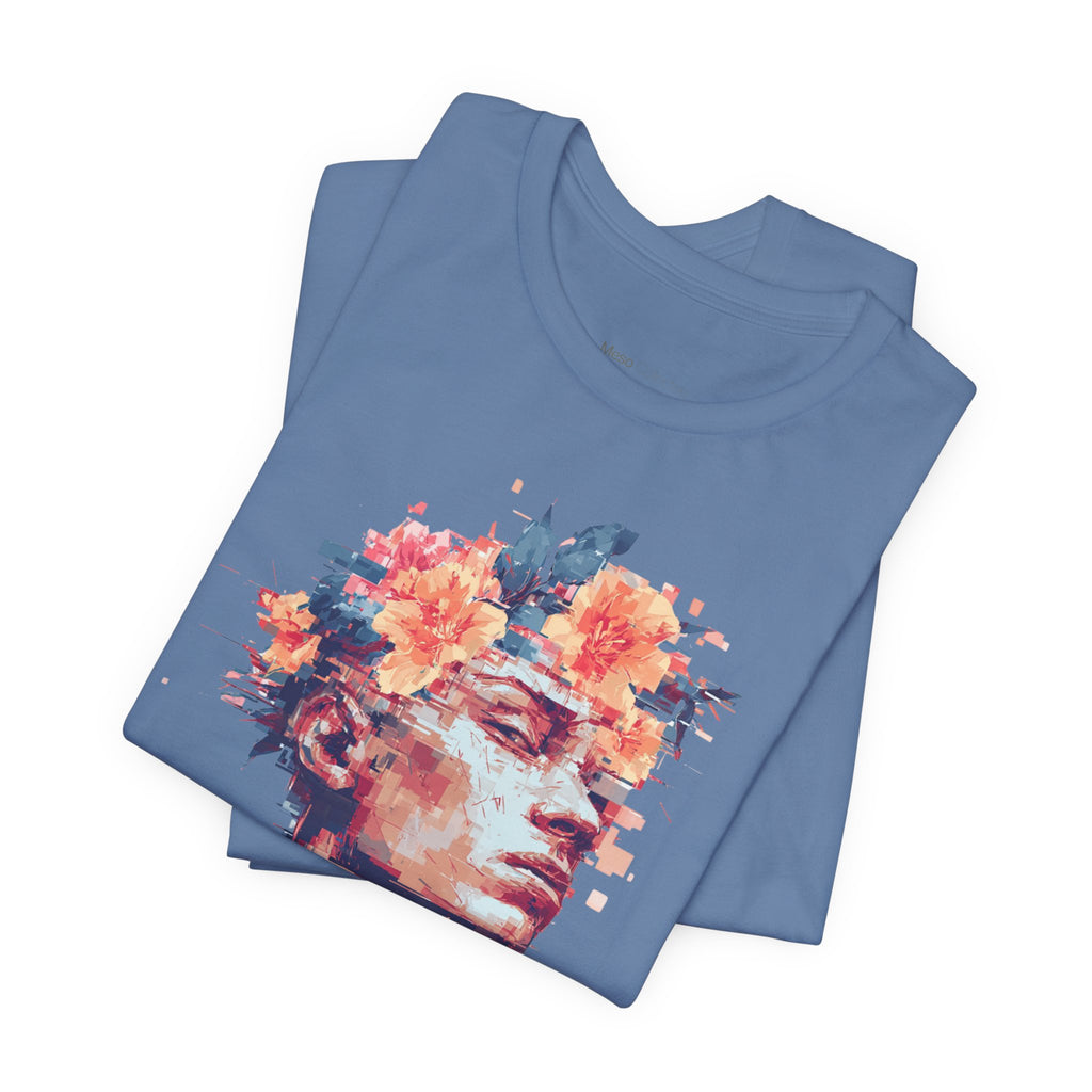 Floral Bust Portrait IDGAF T-Shirt | Artistic Statue Head Tee
