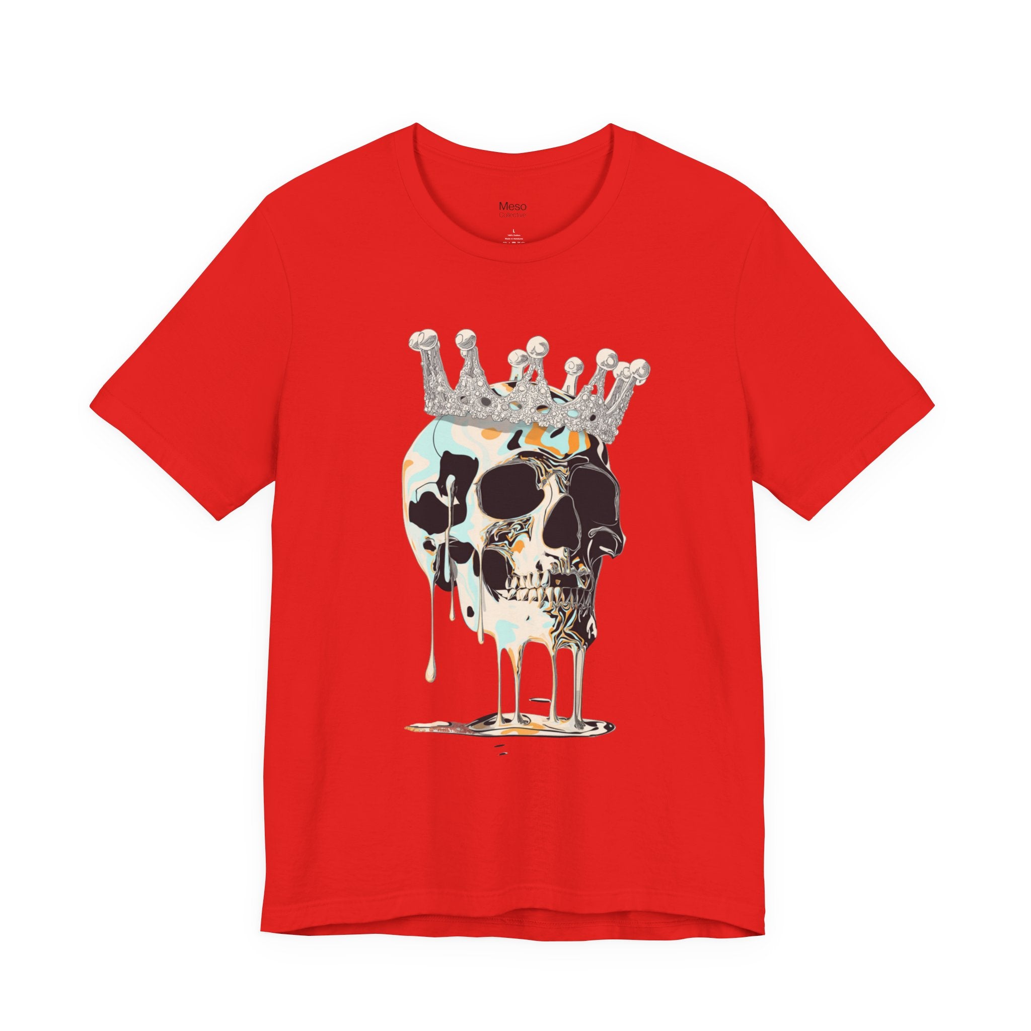 Skull Crown Graphic Tee — Dripping Art Skull T-Shirt
