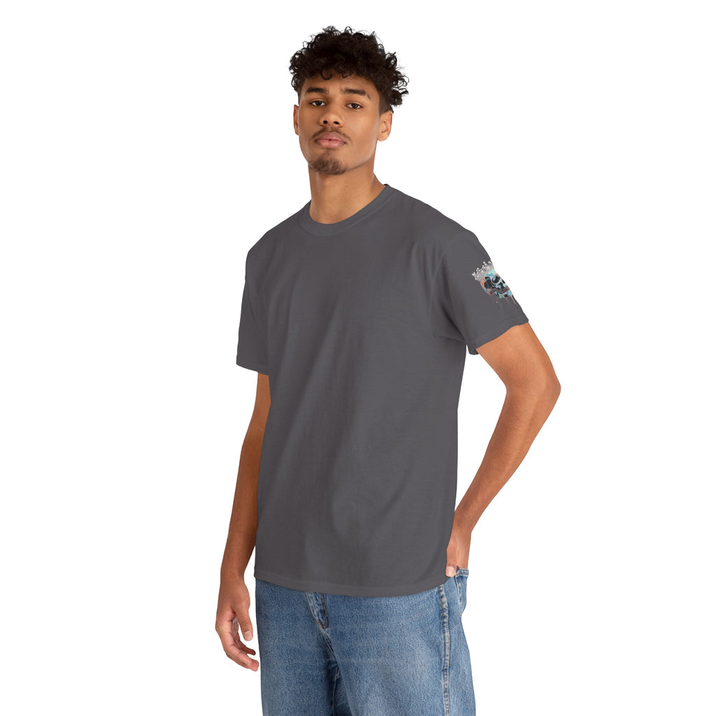 T-Shirt — Minimal 'Meso Collective' Back Print Tee with Subtle Sleeve Graphic