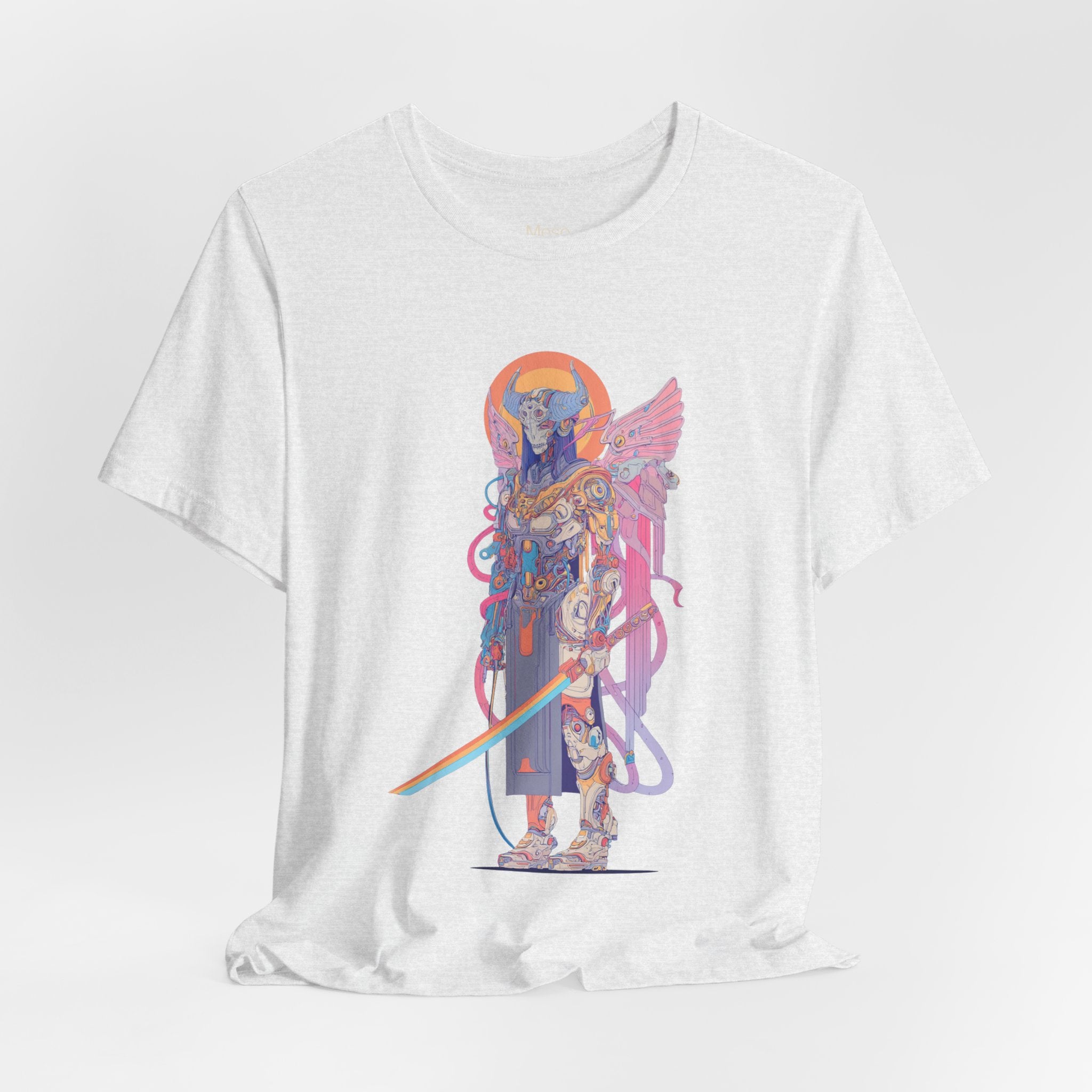 Celestial Warrior with Sword T-Shirt | Angelic Armor Illustration