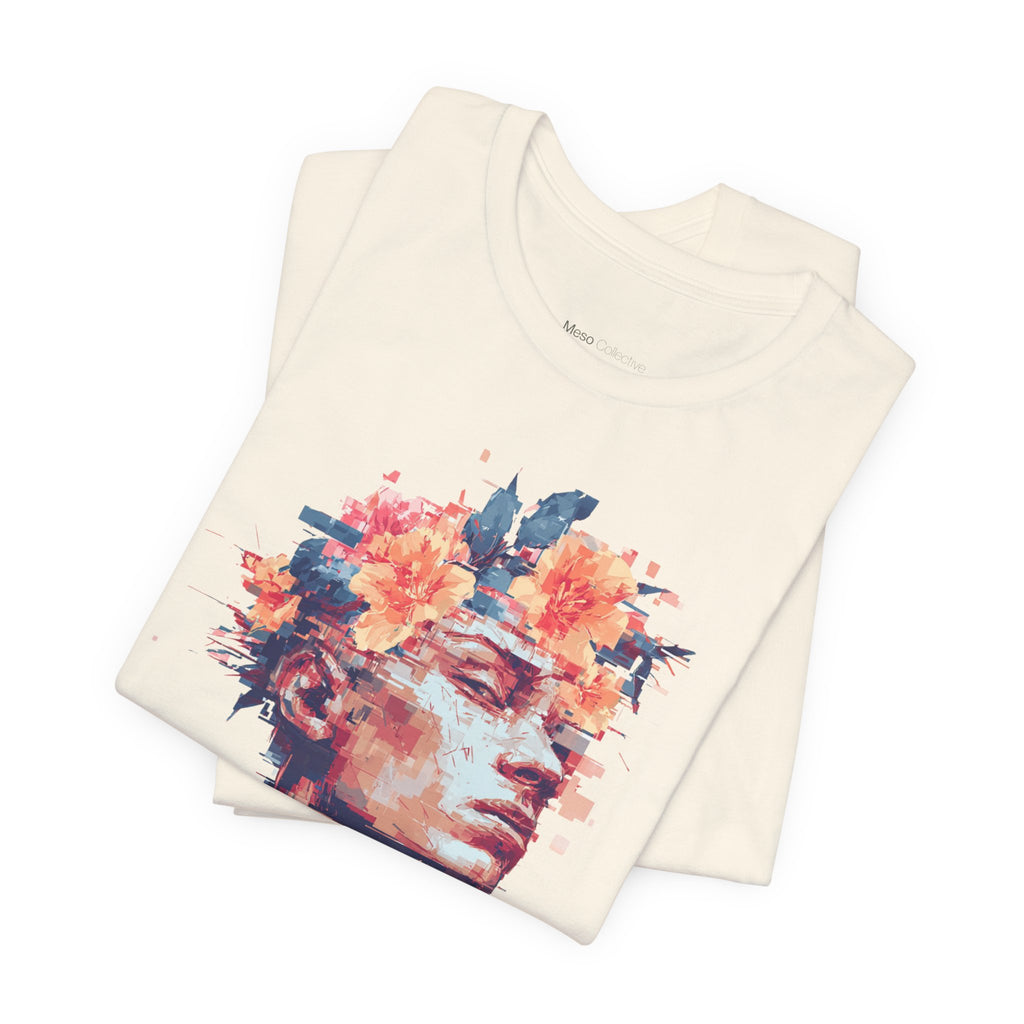 Floral Bust Portrait IDGAF T-Shirt | Artistic Statue Head Tee