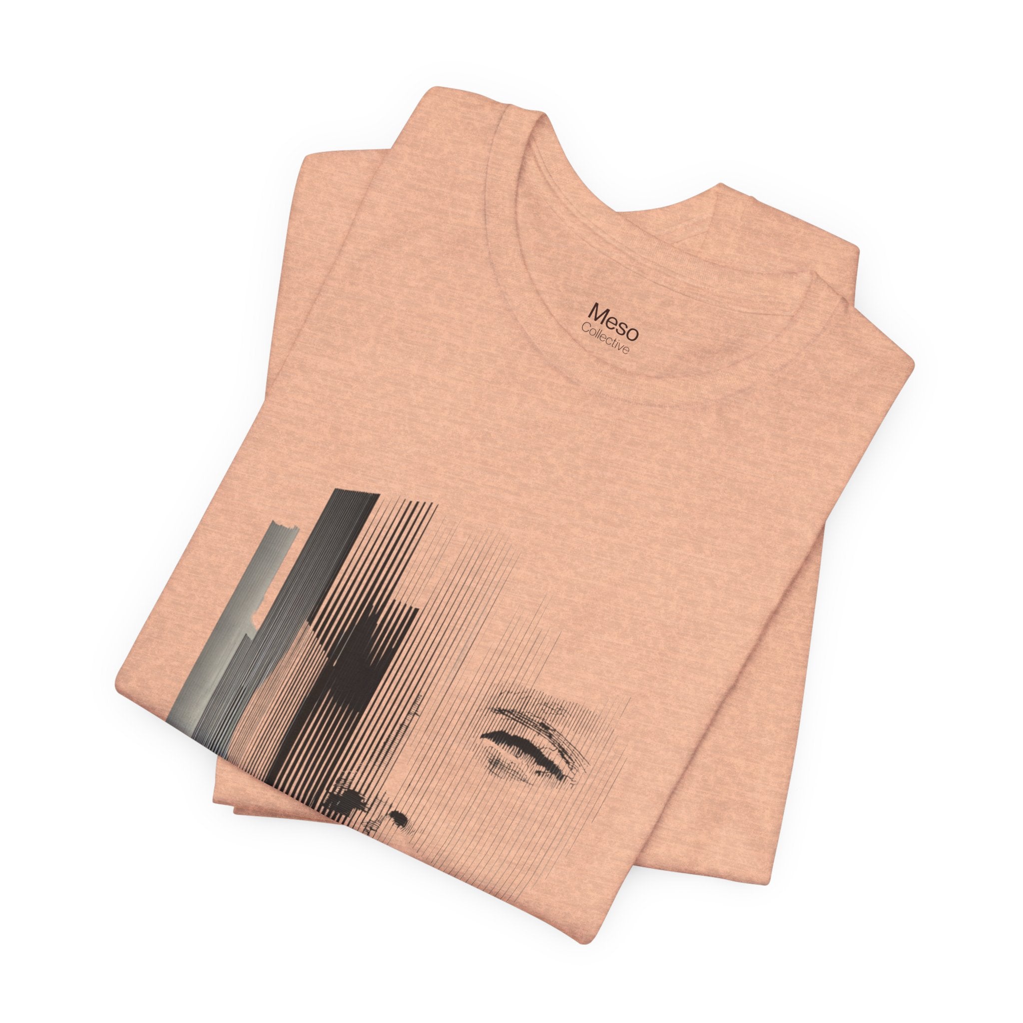 Glitch Face Portrait Tee | Abstract Drip Art, Minimal Monochrome