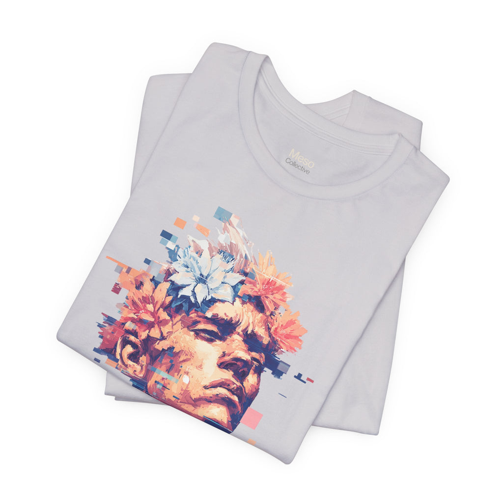 IDGAF Statue Bust Graphic Tee | Glitched Classical Sculpture T-Shirt