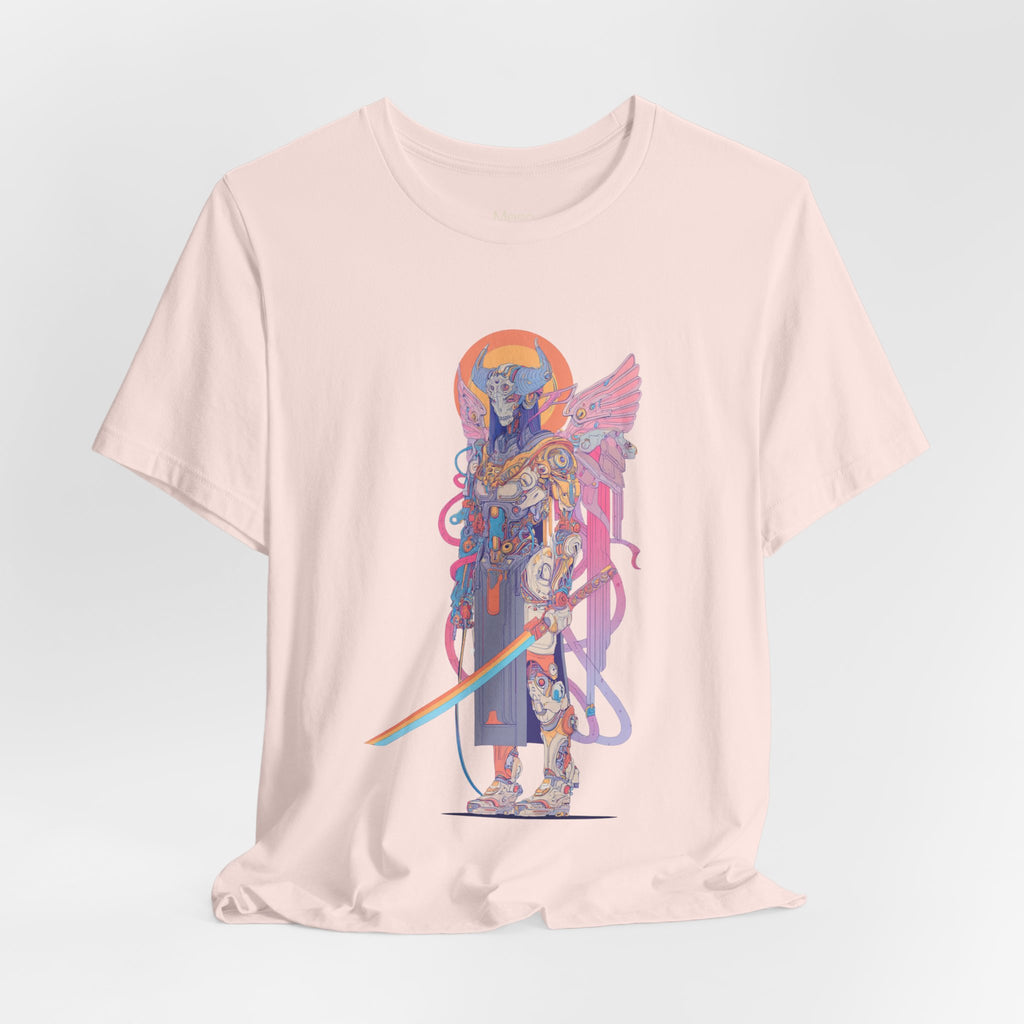 Celestial Warrior with Sword T-Shirt | Angelic Armor Illustration