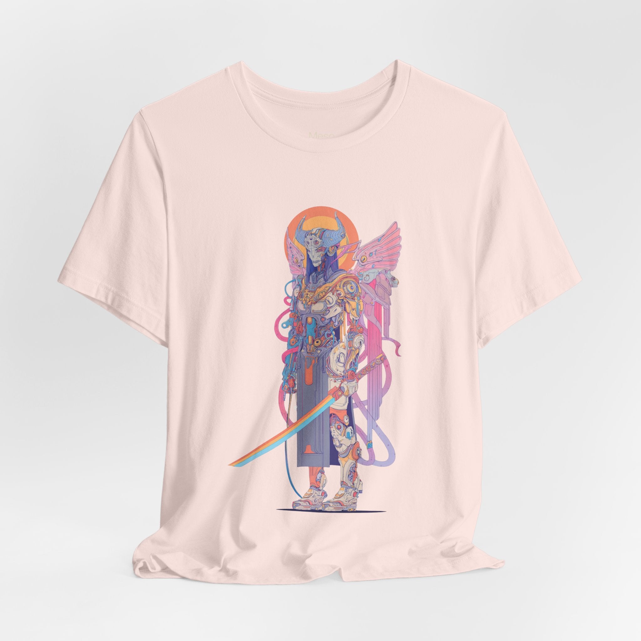 Celestial Warrior with Sword T-Shirt | Angelic Armor Illustration