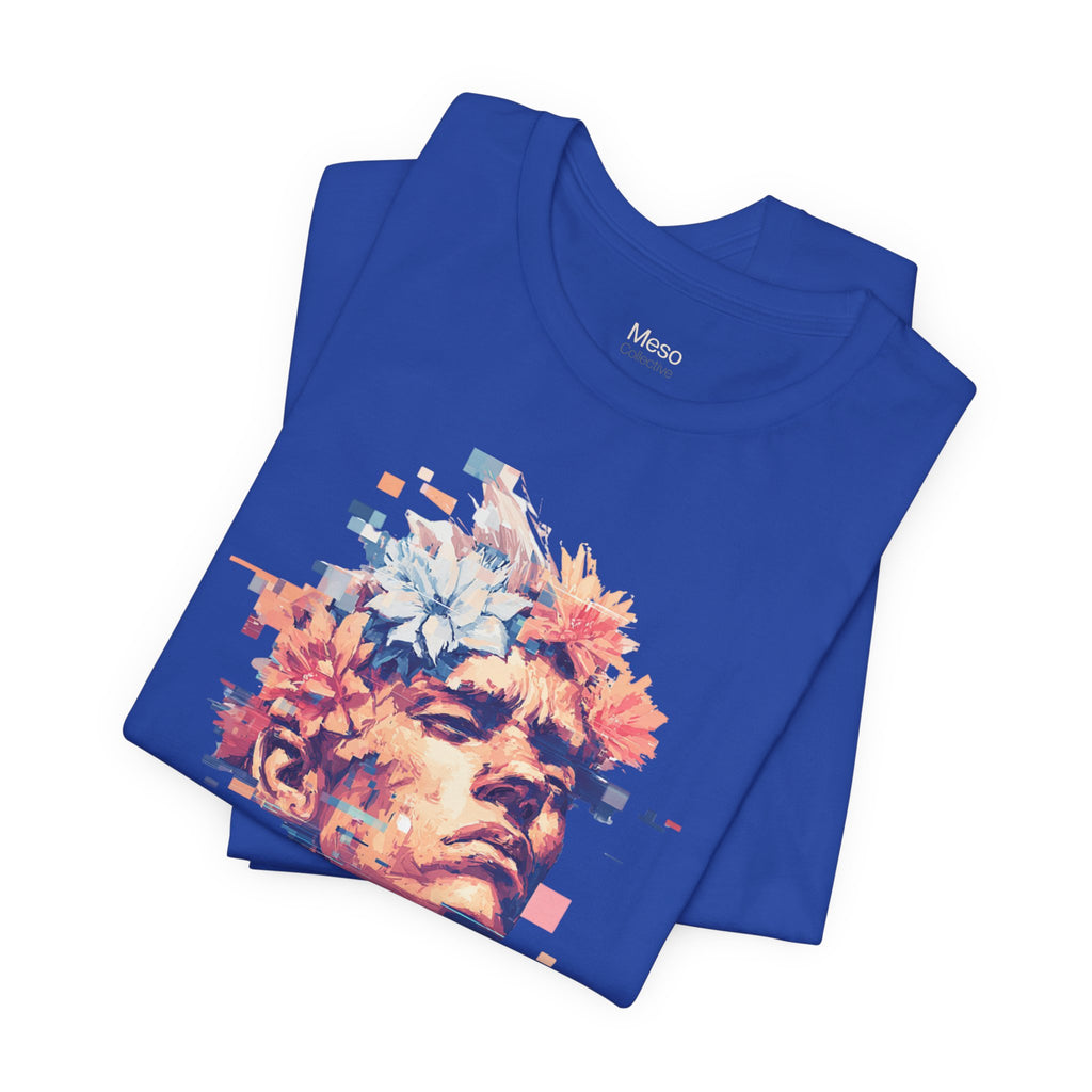 IDGAF Statue Bust Graphic Tee | Glitched Classical Sculpture T-Shirt