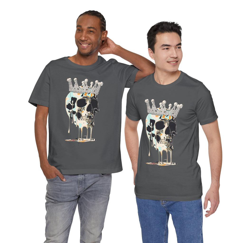 Skull Crown Graphic Tee — Dripping Art Skull T-Shirt