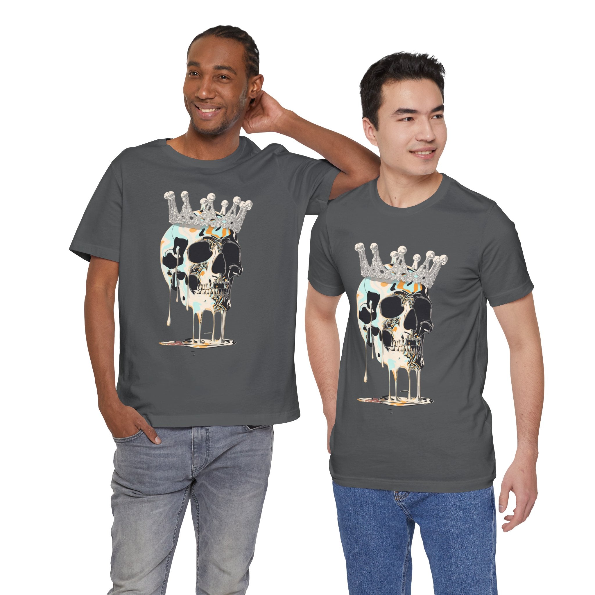 Skull Crown Graphic Tee — Dripping Art Skull T-Shirt
