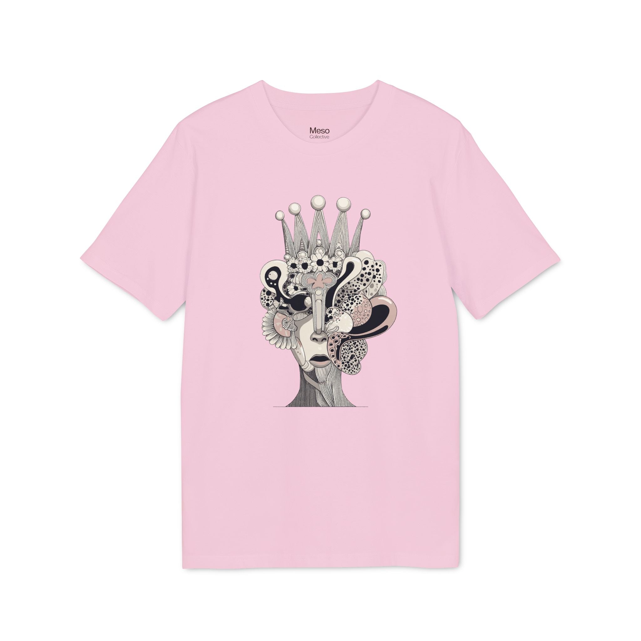 Limited Edition: Artistic Crowned Portrait T-Shirt — Surreal Feminine Collage Tee