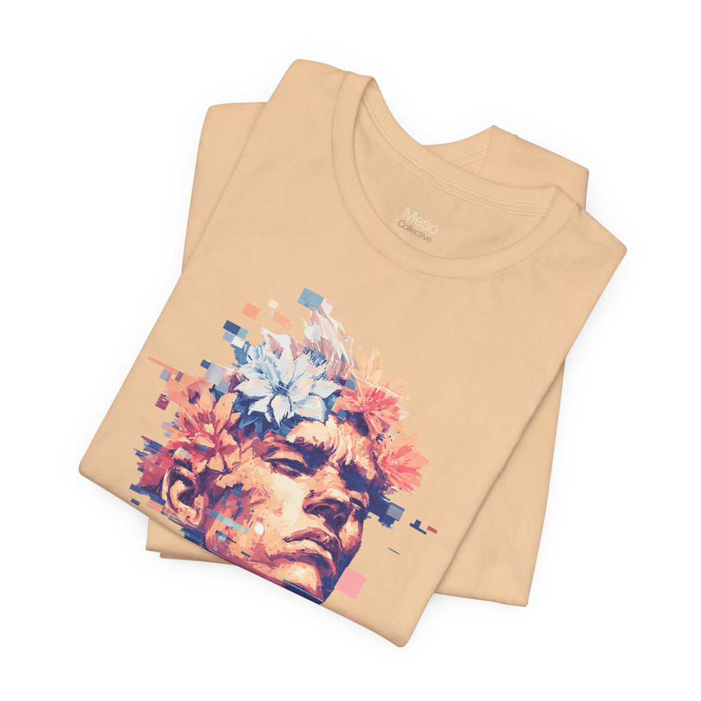 IDGAF Statue Bust Graphic Tee | Glitched Classical Sculpture T-Shirt