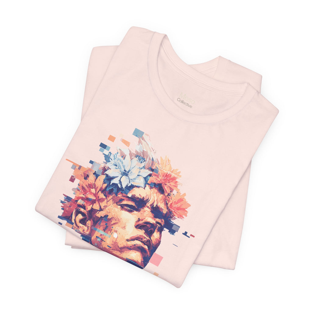 IDGAF Statue Bust Graphic Tee | Glitched Classical Sculpture T-Shirt