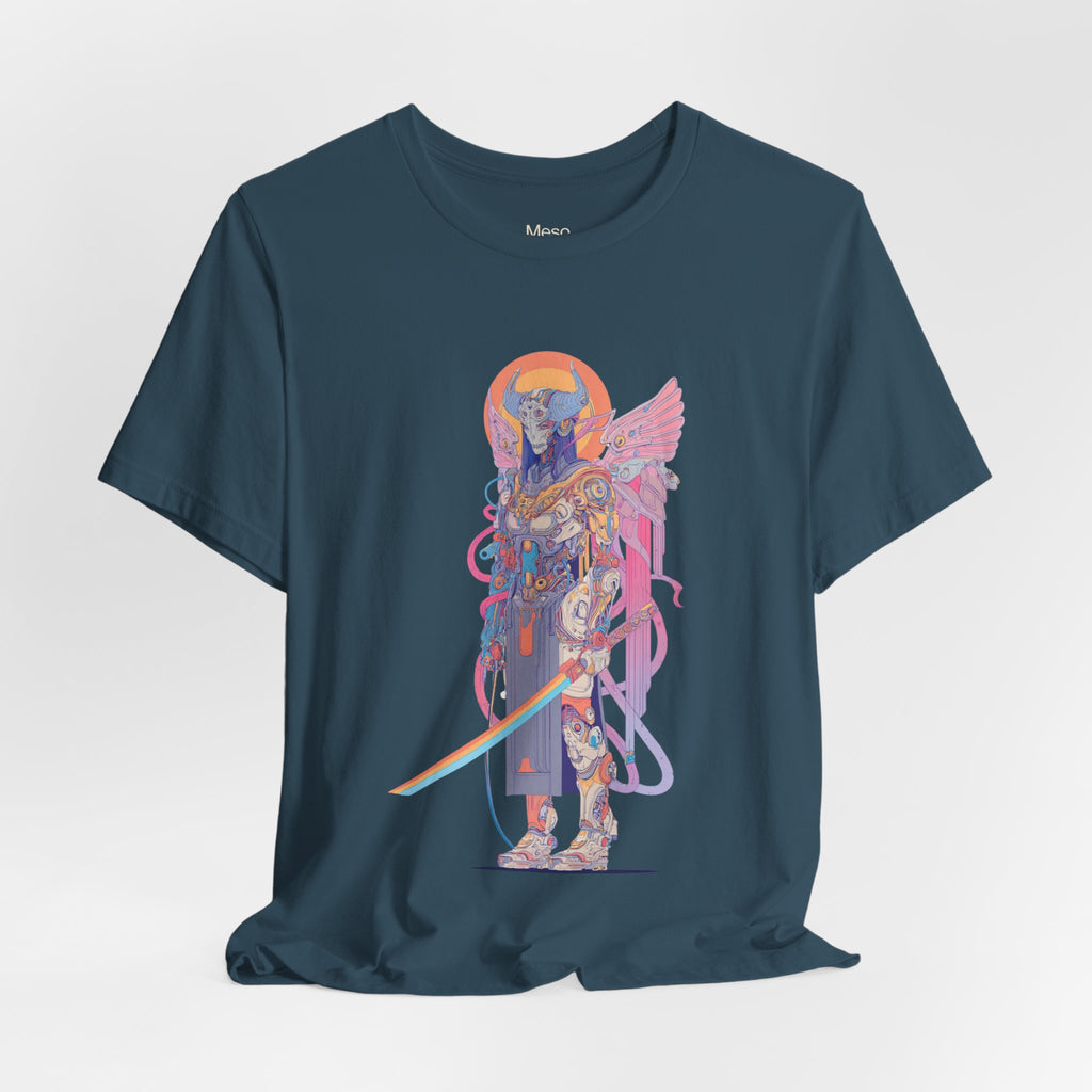 Celestial Warrior with Sword T-Shirt | Angelic Armor Illustration