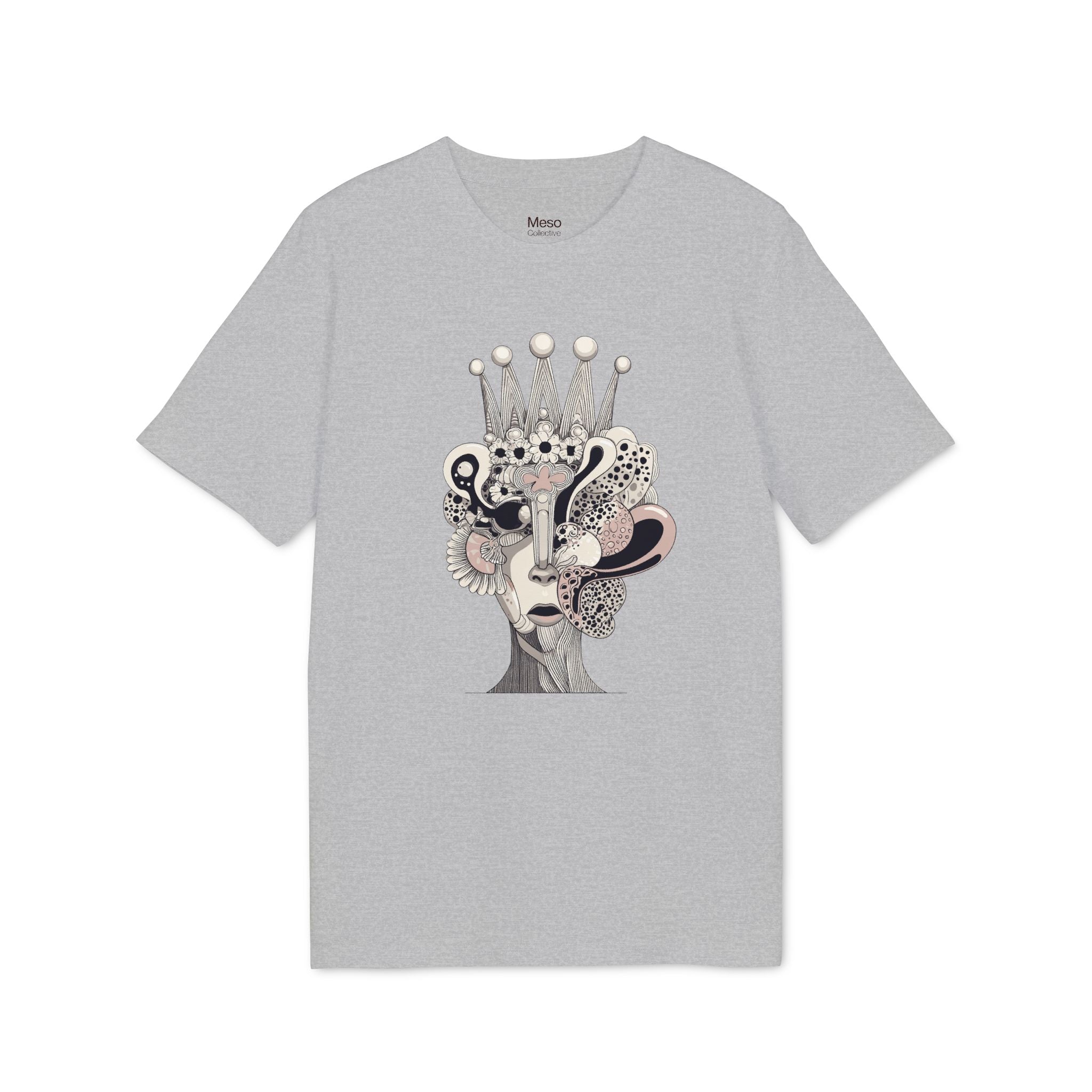 Limited Edition: Artistic Crowned Portrait T-Shirt — Surreal Feminine Collage Tee