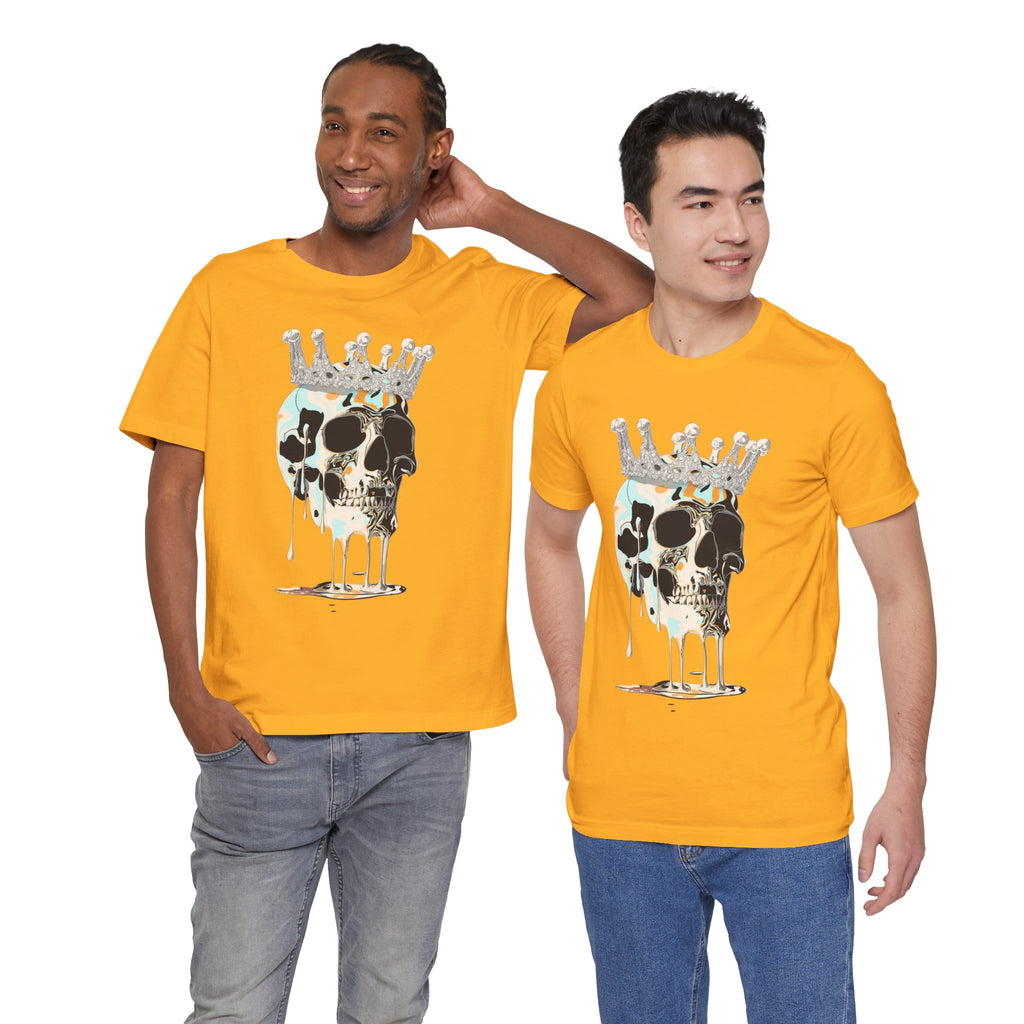 Skull Crown Graphic Tee — Dripping Art Skull T-Shirt