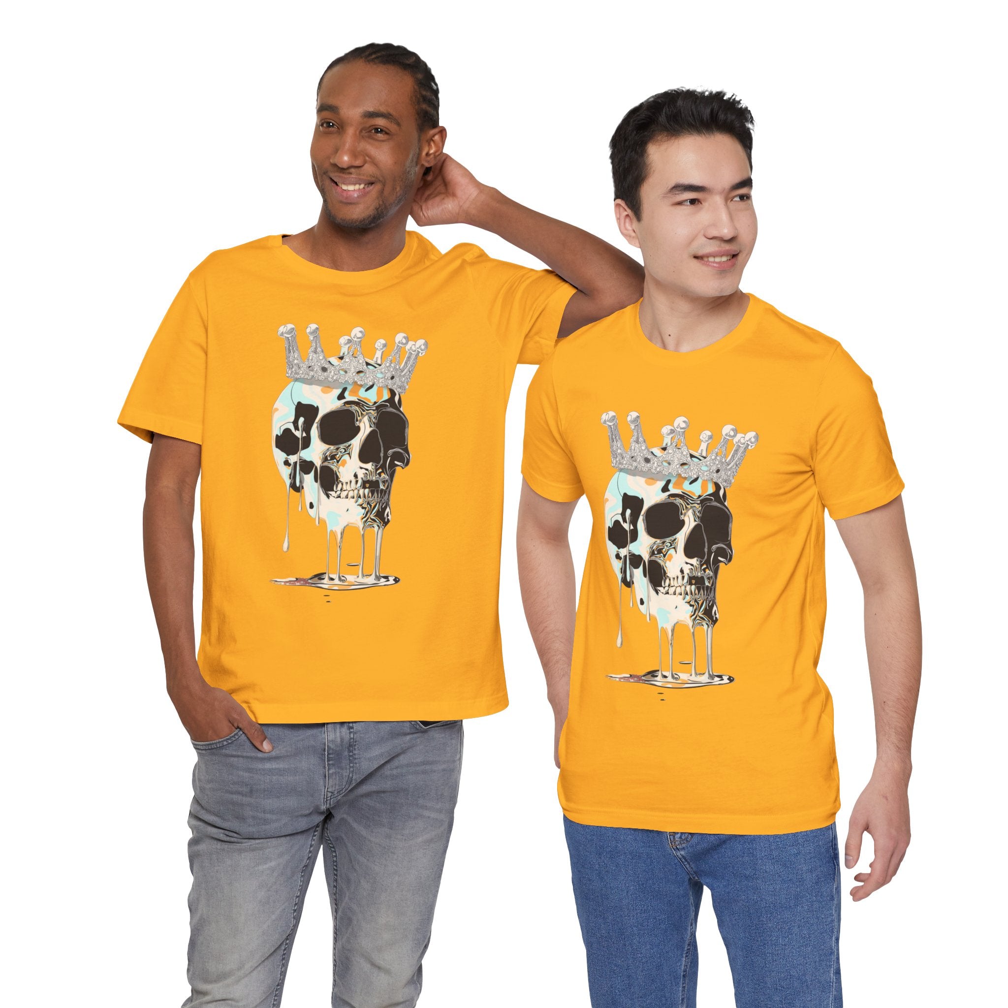 Skull Crown Graphic Tee — Dripping Art Skull T-Shirt