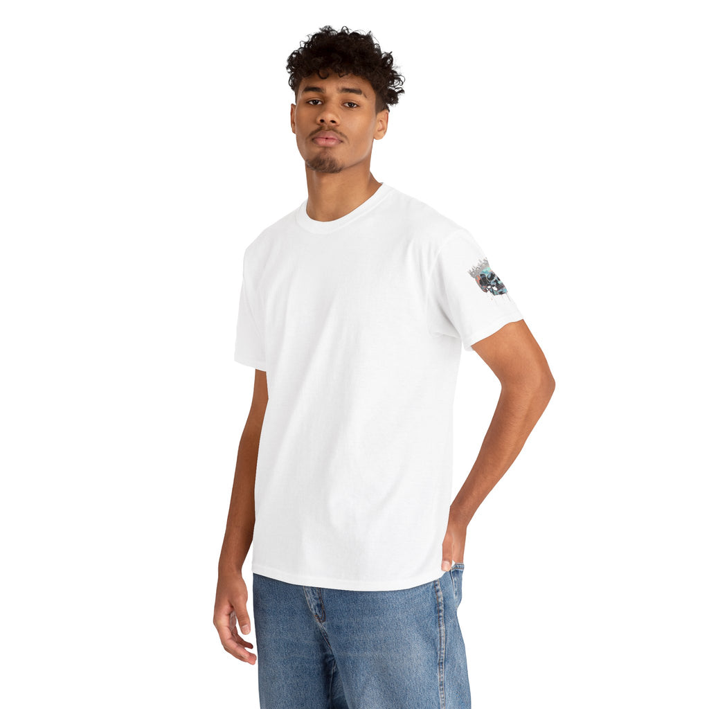 T-Shirt — Minimal 'Meso Collective' Back Print Tee with Subtle Sleeve Graphic
