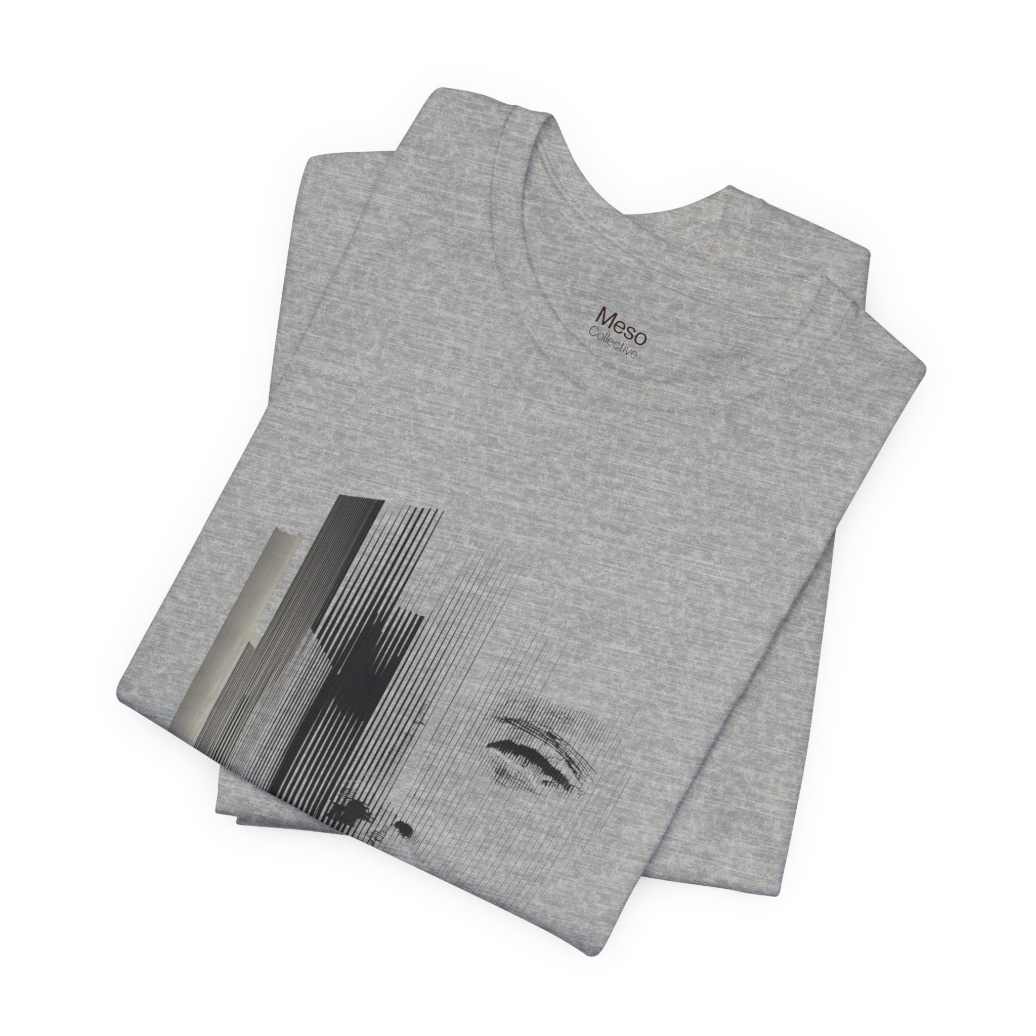 Glitch Face Portrait Tee | Abstract Drip Art, Minimal Monochrome